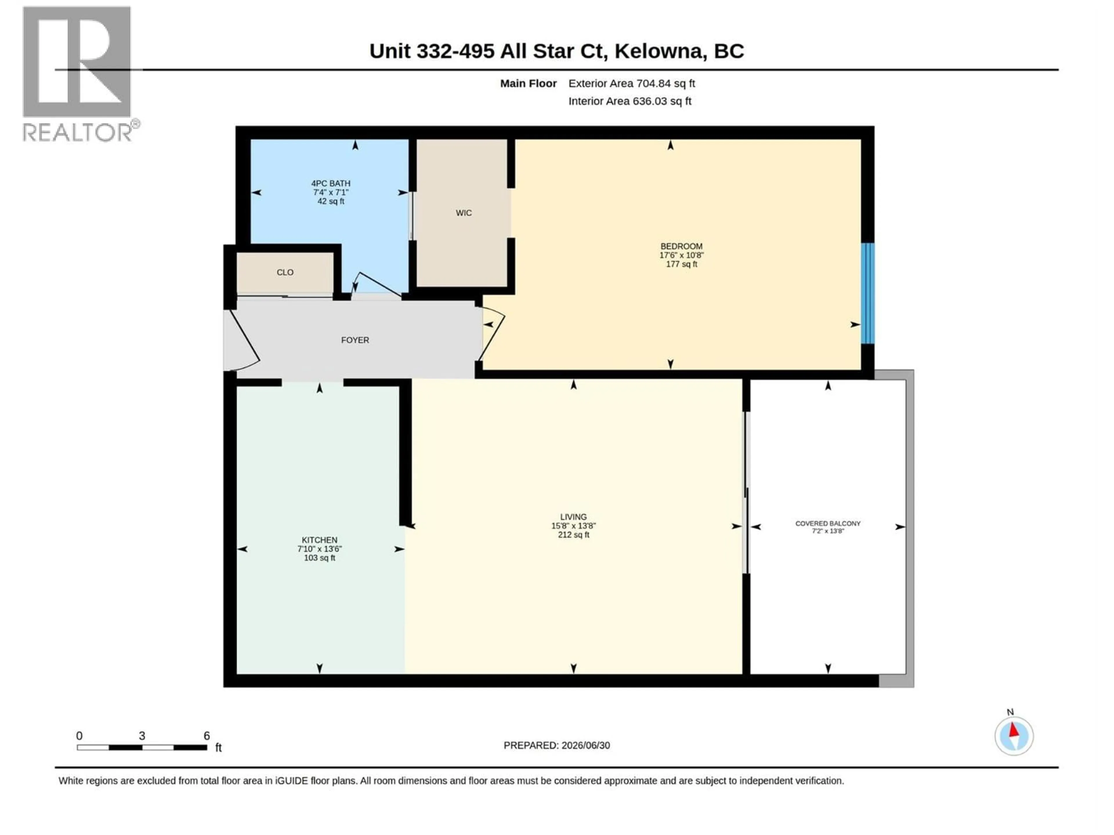 Floor plan for 332 - 495 ALL STAR COURT, Kelowna British Columbia V1X5N7
