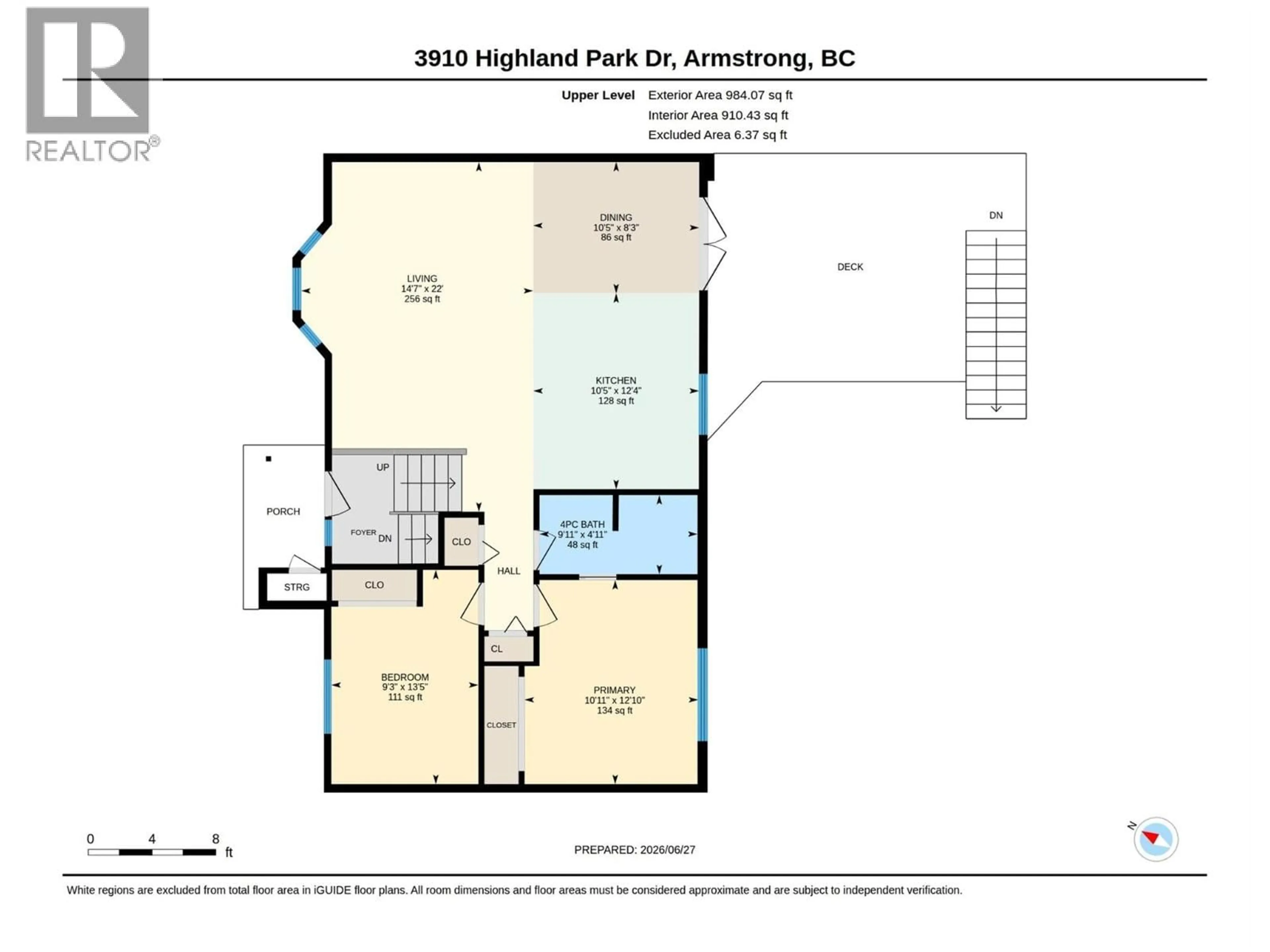 Floor plan for 3910 HIGHLAND PARK CRESCENT, Armstrong British Columbia V4Y0K2