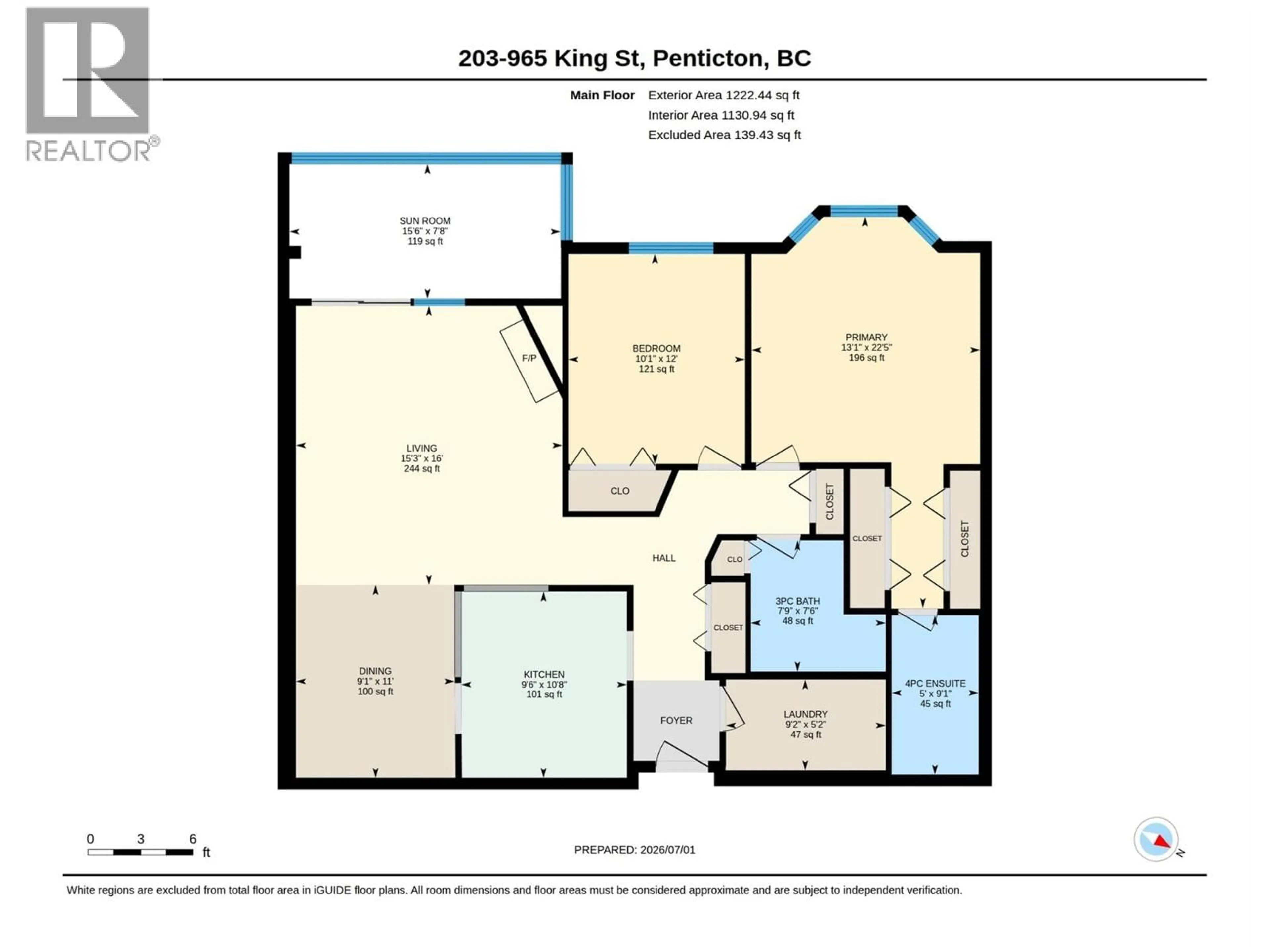 Floor plan for 203 - 965 KING STREET, Penticton British Columbia V2A8J4