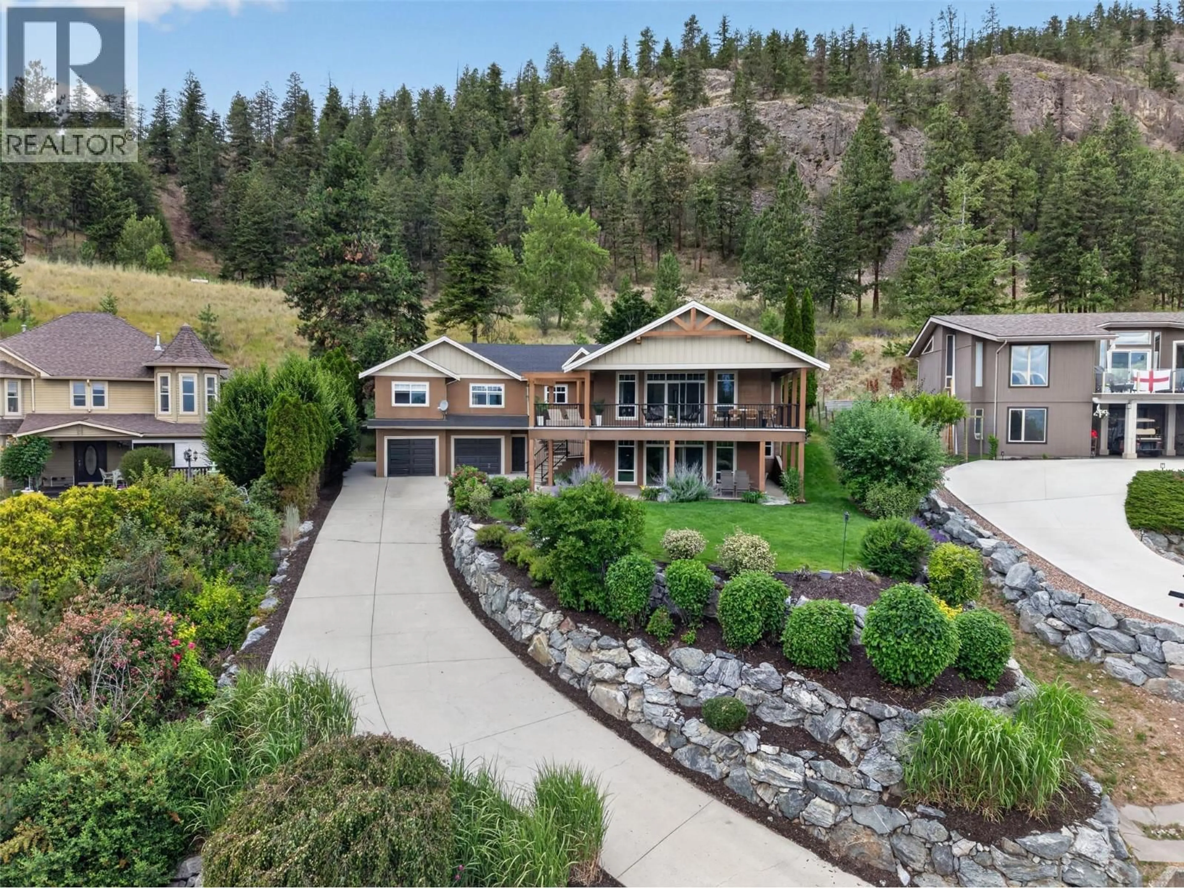 A pic from outside/outdoor area/front of a property/back of a property/a pic from drone, mountain view for 1274 LAKEVIEW COVE PLACE, West Kelowna British Columbia V1Z3P6