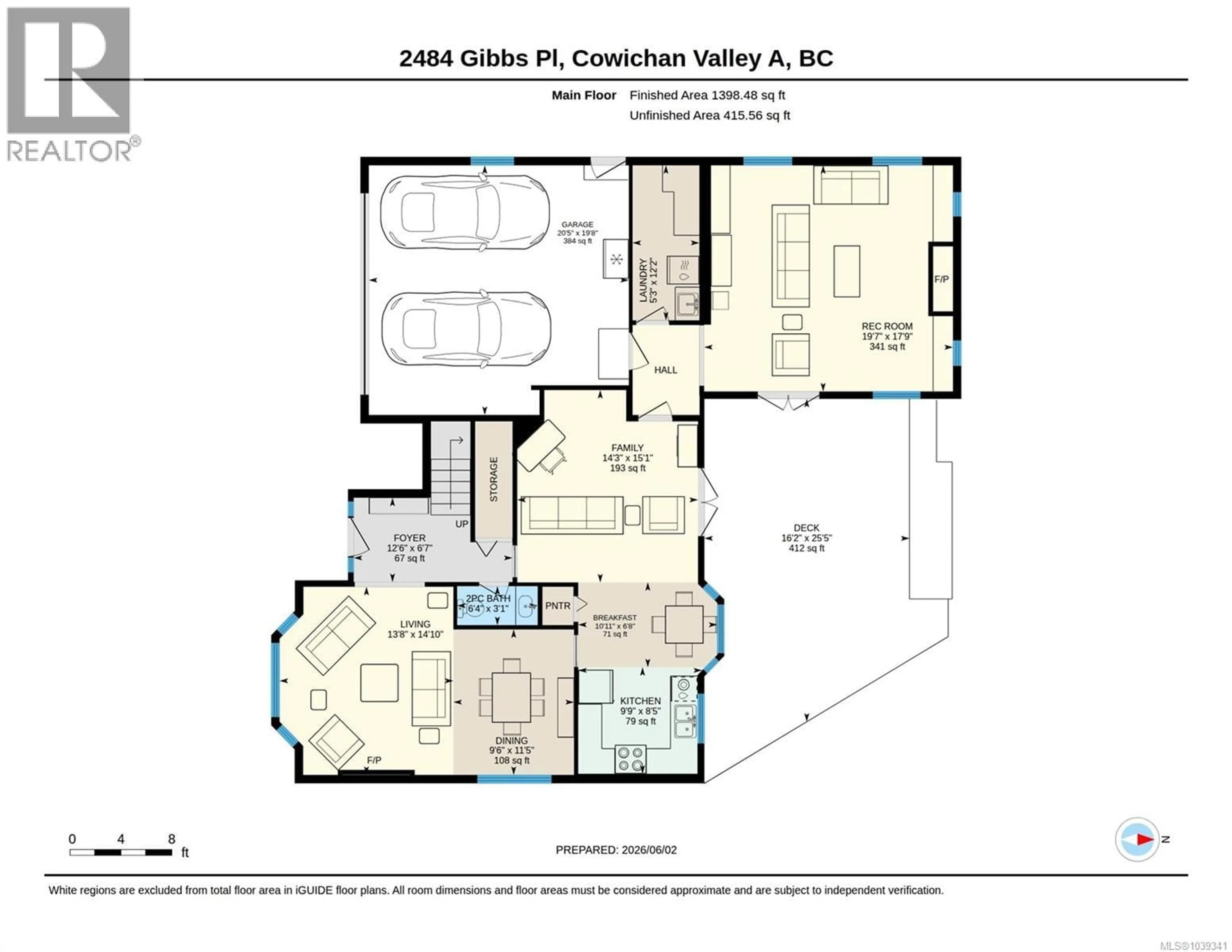 Floor plan for 2484 GIBBS PLACE, Mill Bay British Columbia V8H1A4