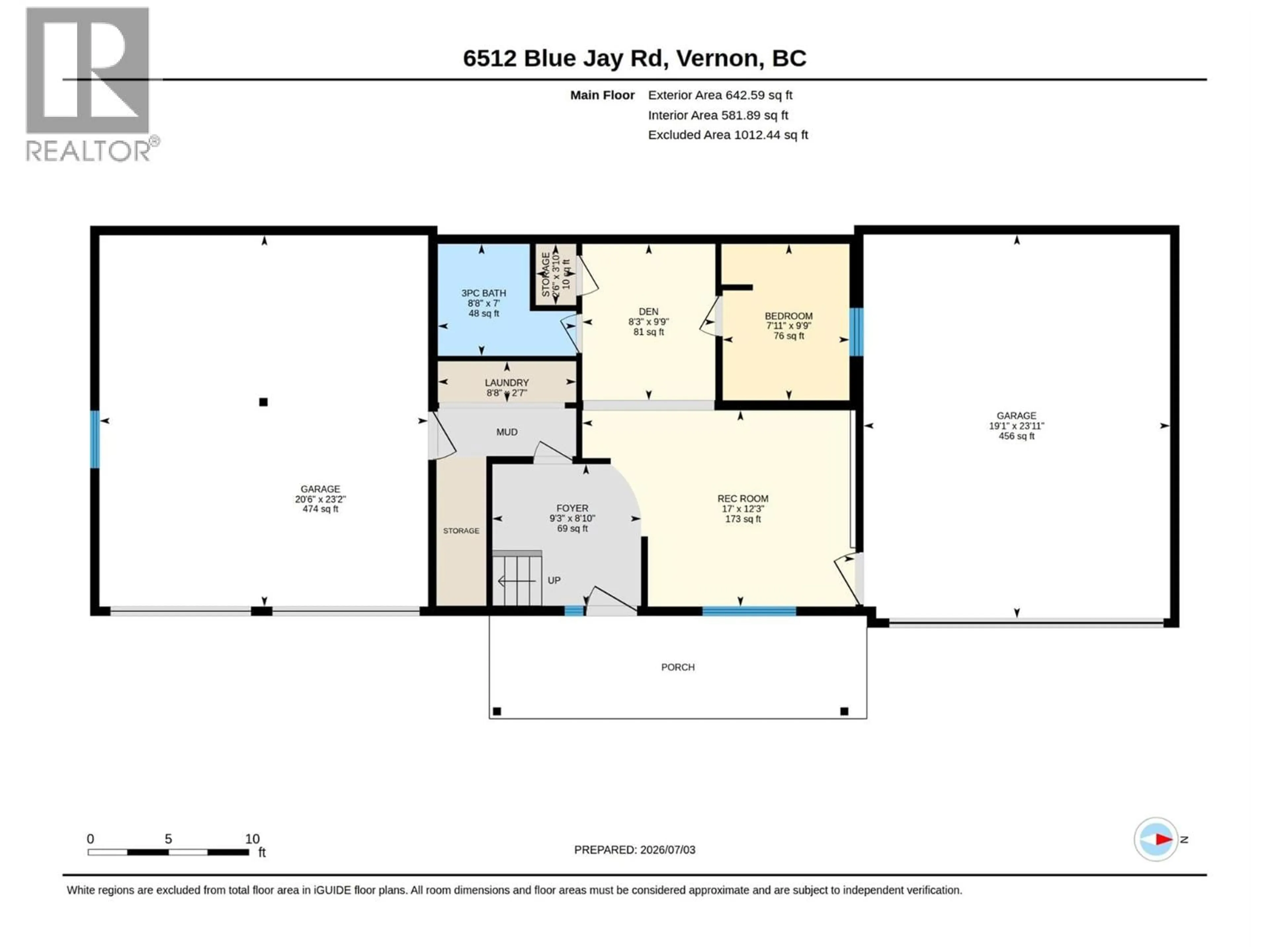 Floor plan for 6512 BLUE JAY ROAD, Vernon British Columbia V1H1W4