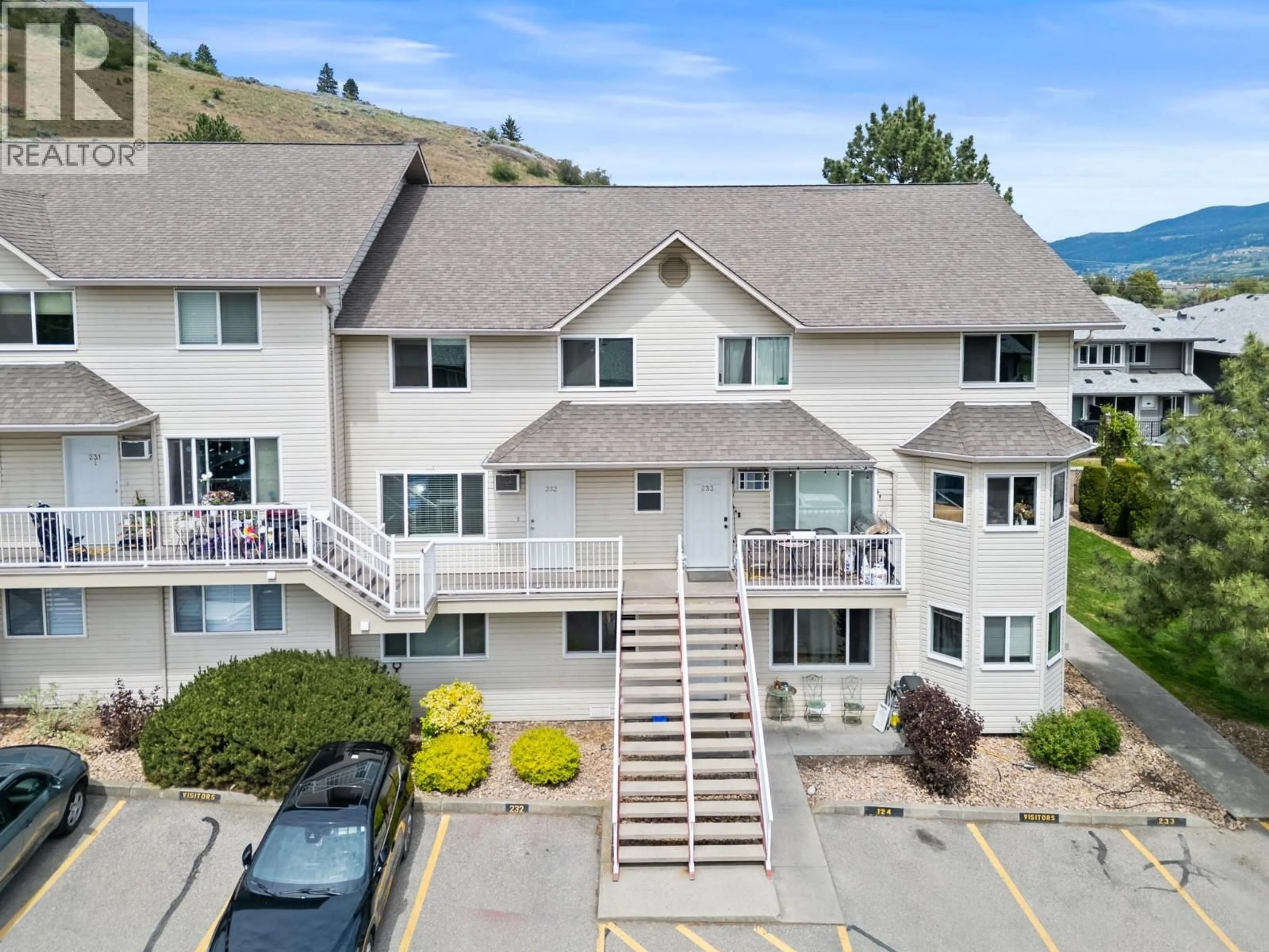 A pic from outside/outdoor area/front of a property/back of a property/a pic from drone, mountain view for 232 - 4202 ALEXIS PARK DRIVE, Vernon British Columbia V1T6H3