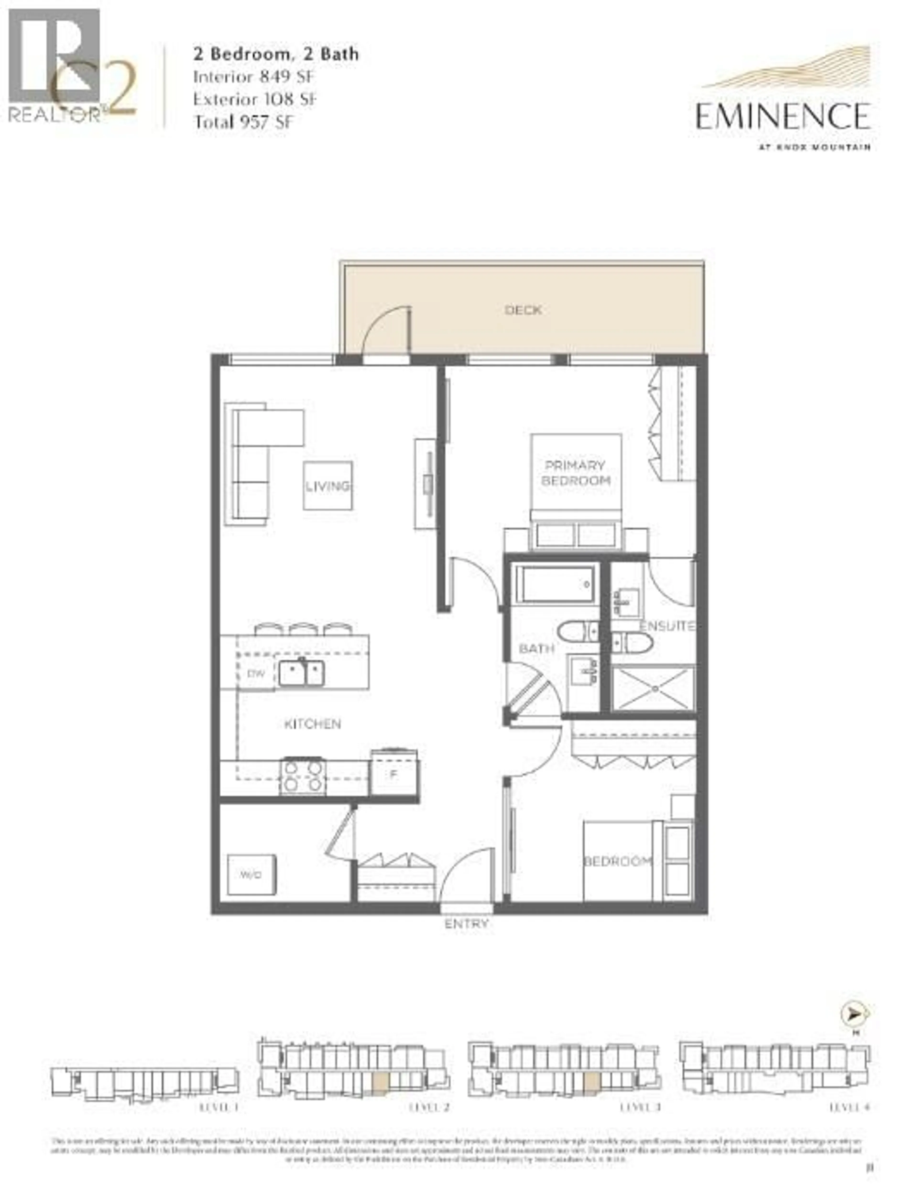 Floor plan for 205 - 630 BOYNTON PLACE, Kelowna British Columbia V1V3B8