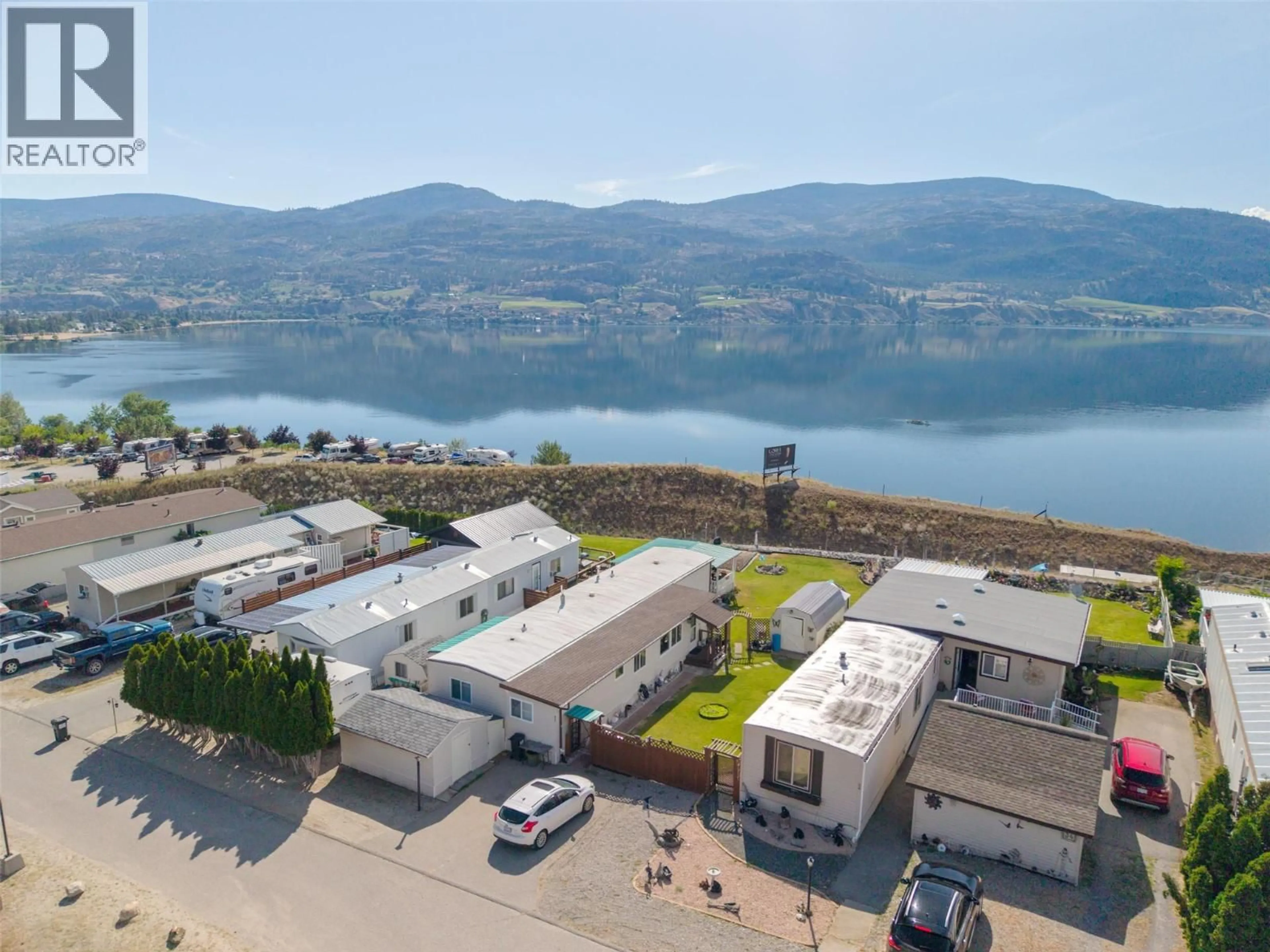 A pic from outside/outdoor area/front of a property/back of a property/a pic from drone, water/lake/river/ocean view for 35 - 201 HIGHWAY 97 OTHER, Penticton British Columbia V2A0E4