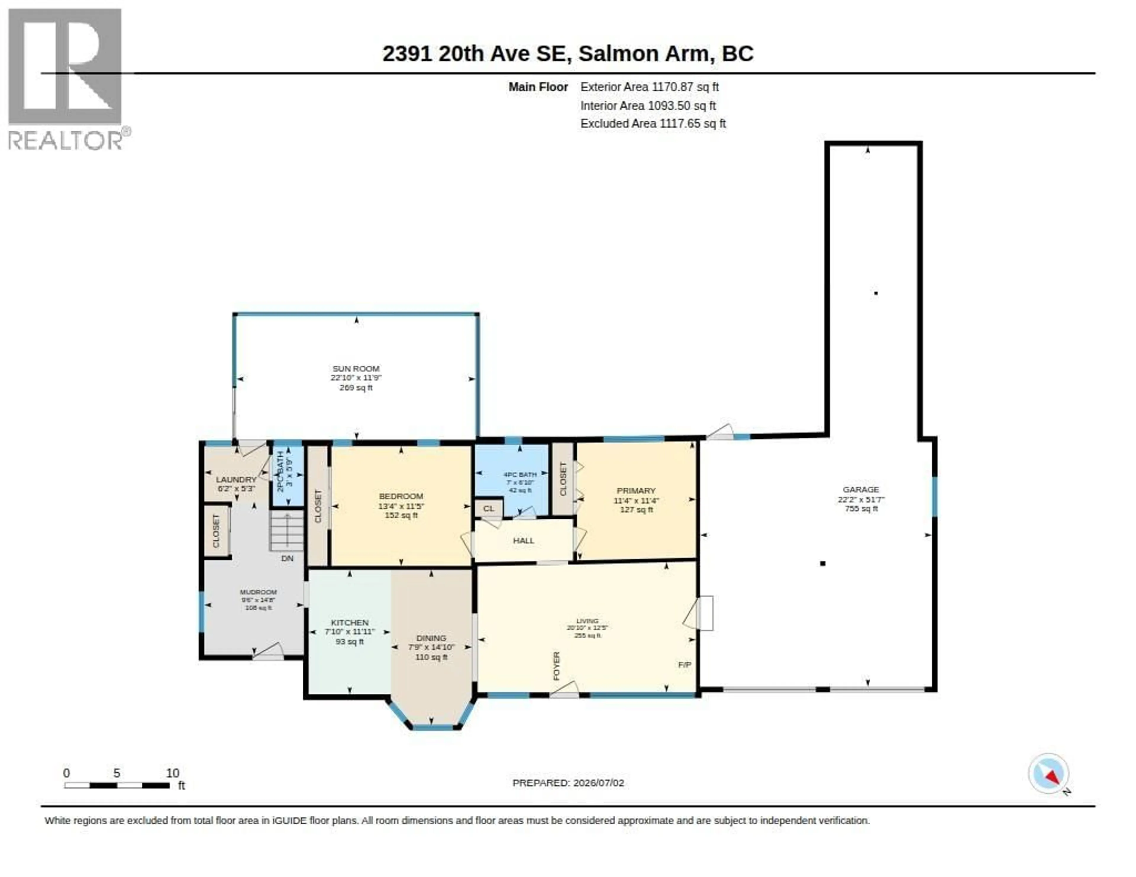 Floor plan for 2391 20 AVENUE SOUTHEAST, Salmon Arm British Columbia V1E1L4