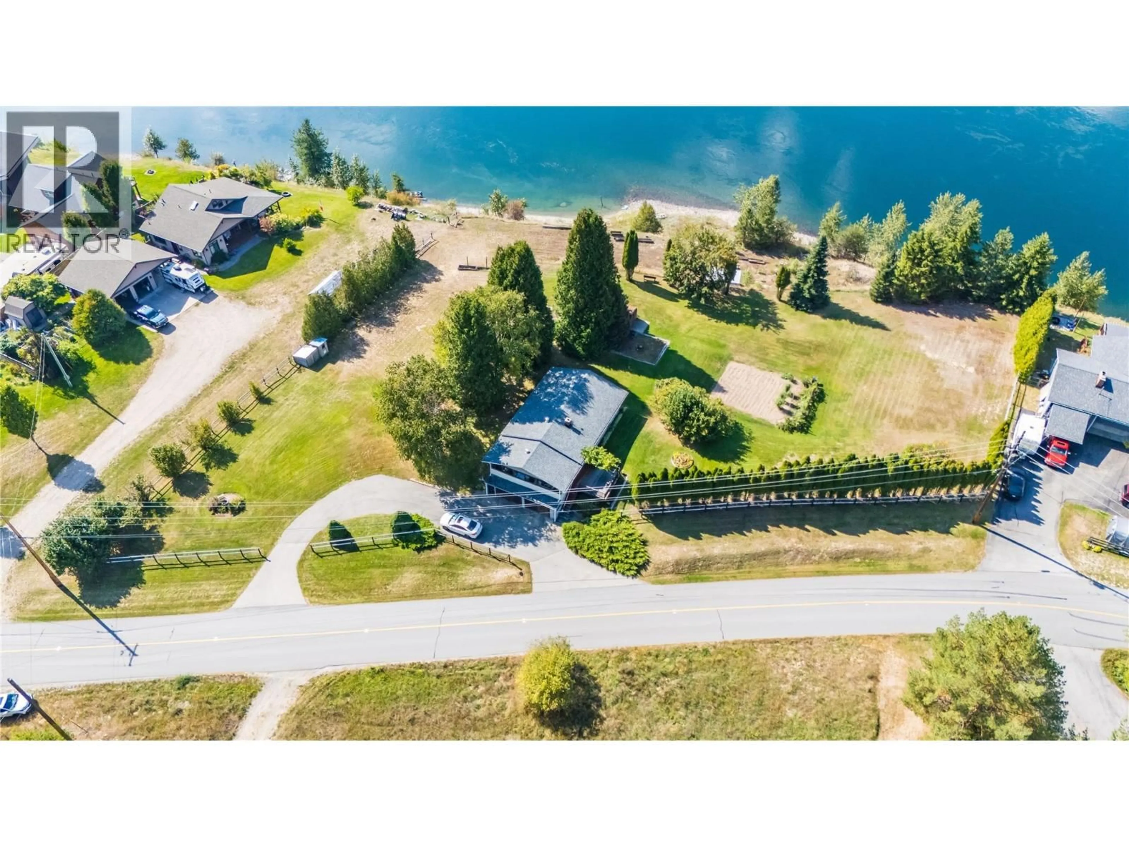 A pic from outside/outdoor area/front of a property/back of a property/a pic from drone, water/lake/river/ocean view for 807 WATERLOO ROAD, Ootischenia British Columbia V1N4K8