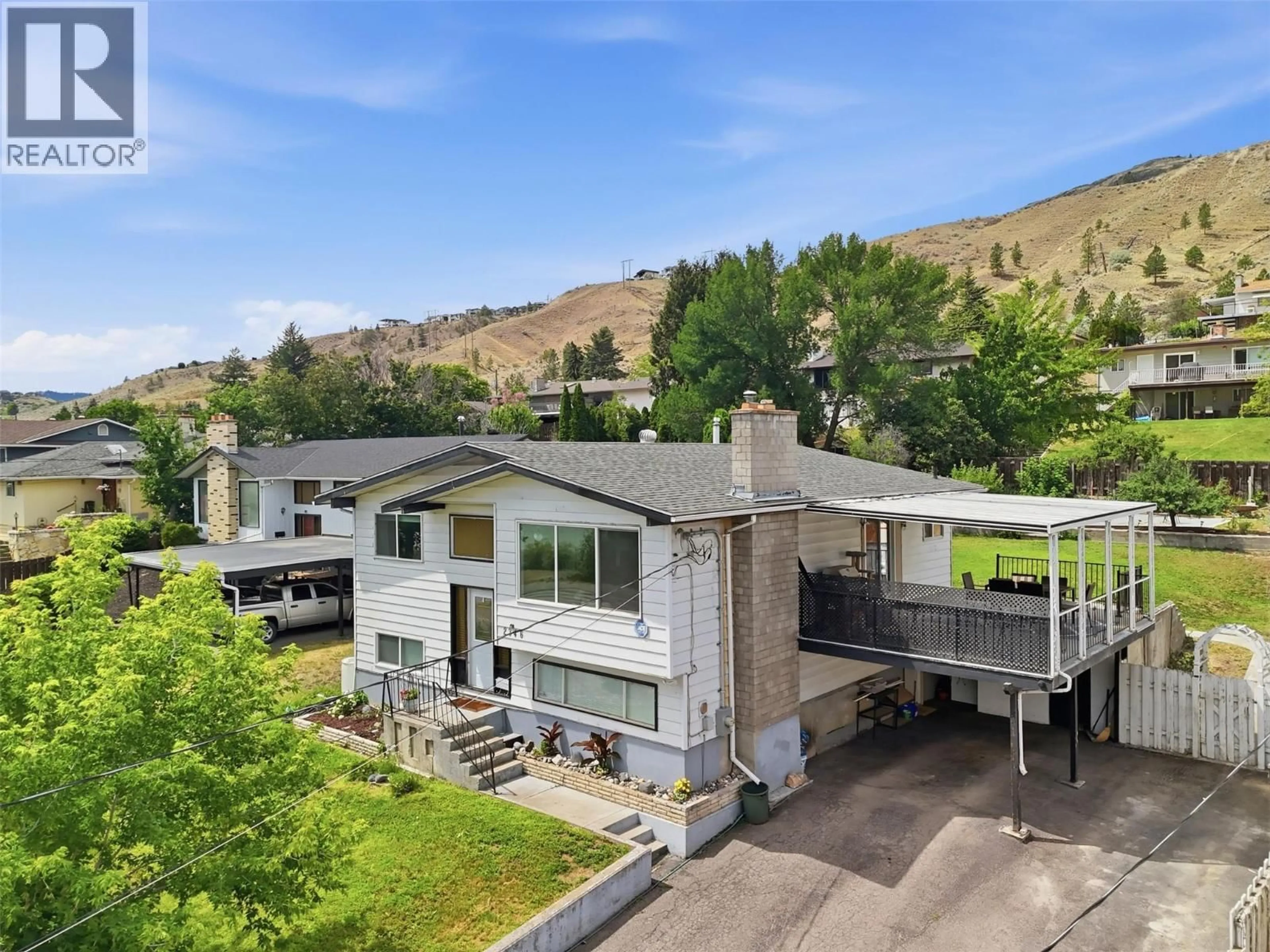A pic from outside/outdoor area/front of a property/back of a property/a pic from drone, mountain view for 2346 WESTSYDE ROAD, Kamloops British Columbia V2B7C4