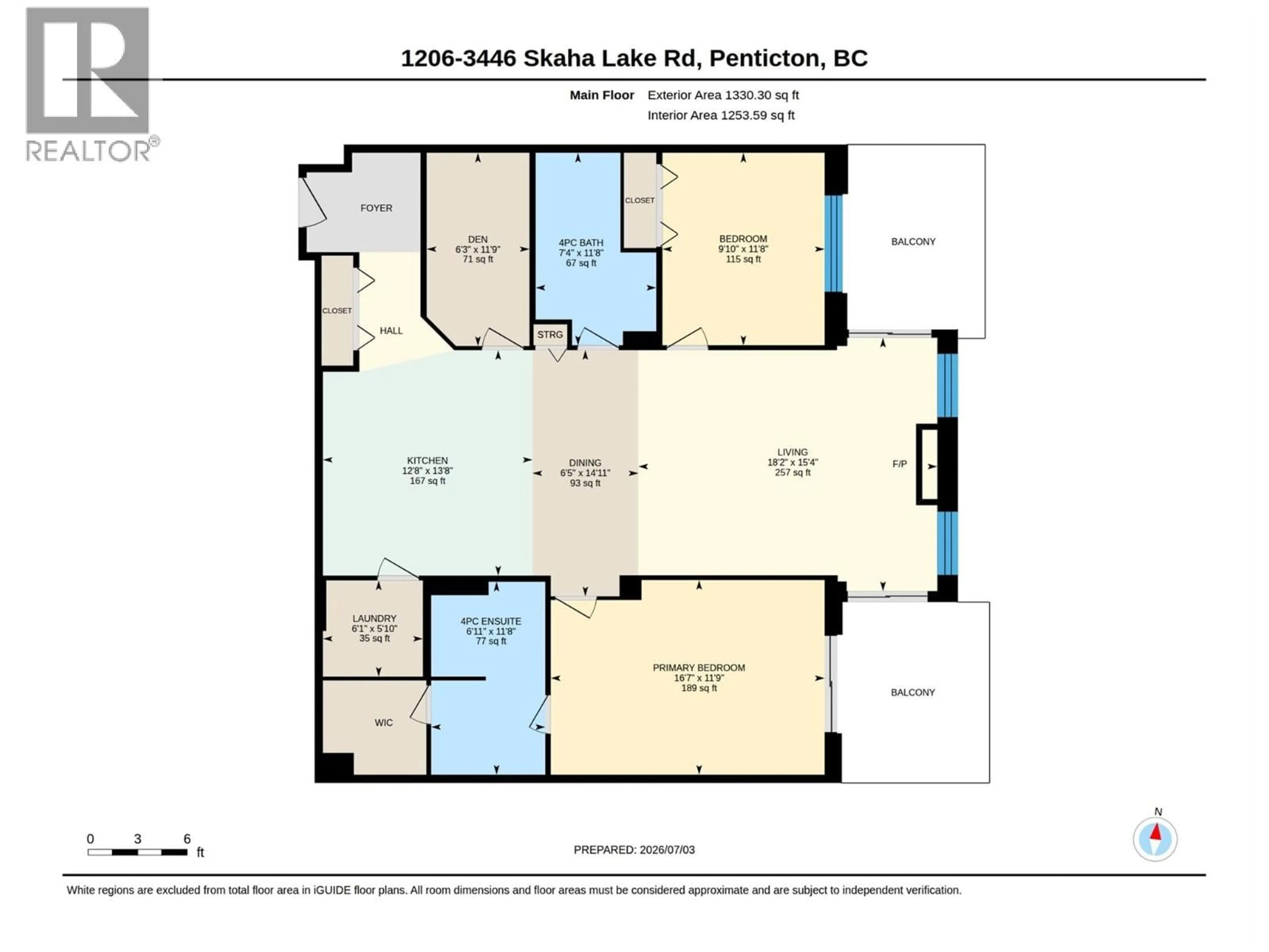 Floor plan for 1206 - 3346 SKAHA LAKE ROAD, Penticton British Columbia V2A0H6