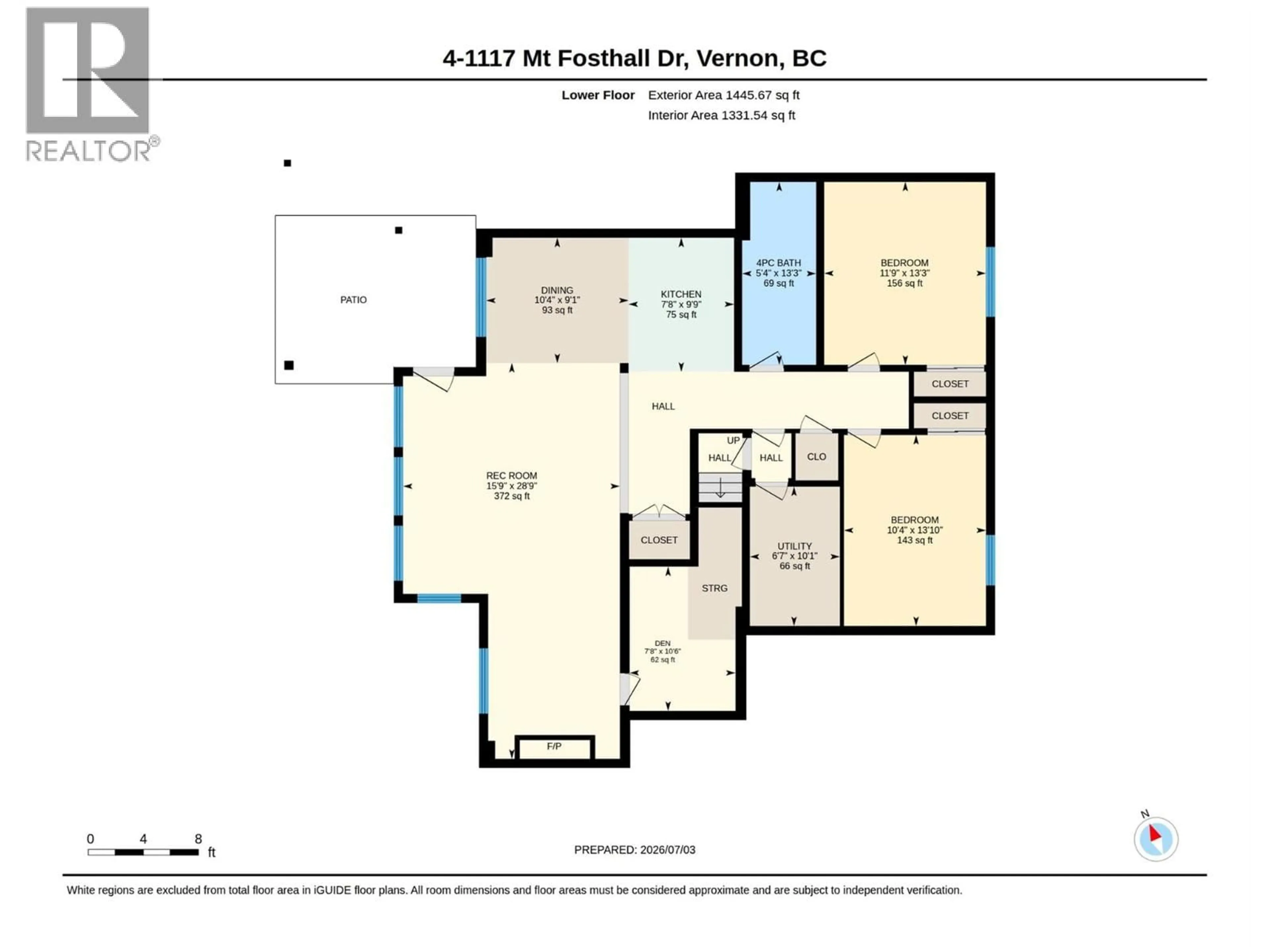 Floor plan for 4 - 1117 MT FOSTHALL DRIVE, Vernon British Columbia V1B3Z9