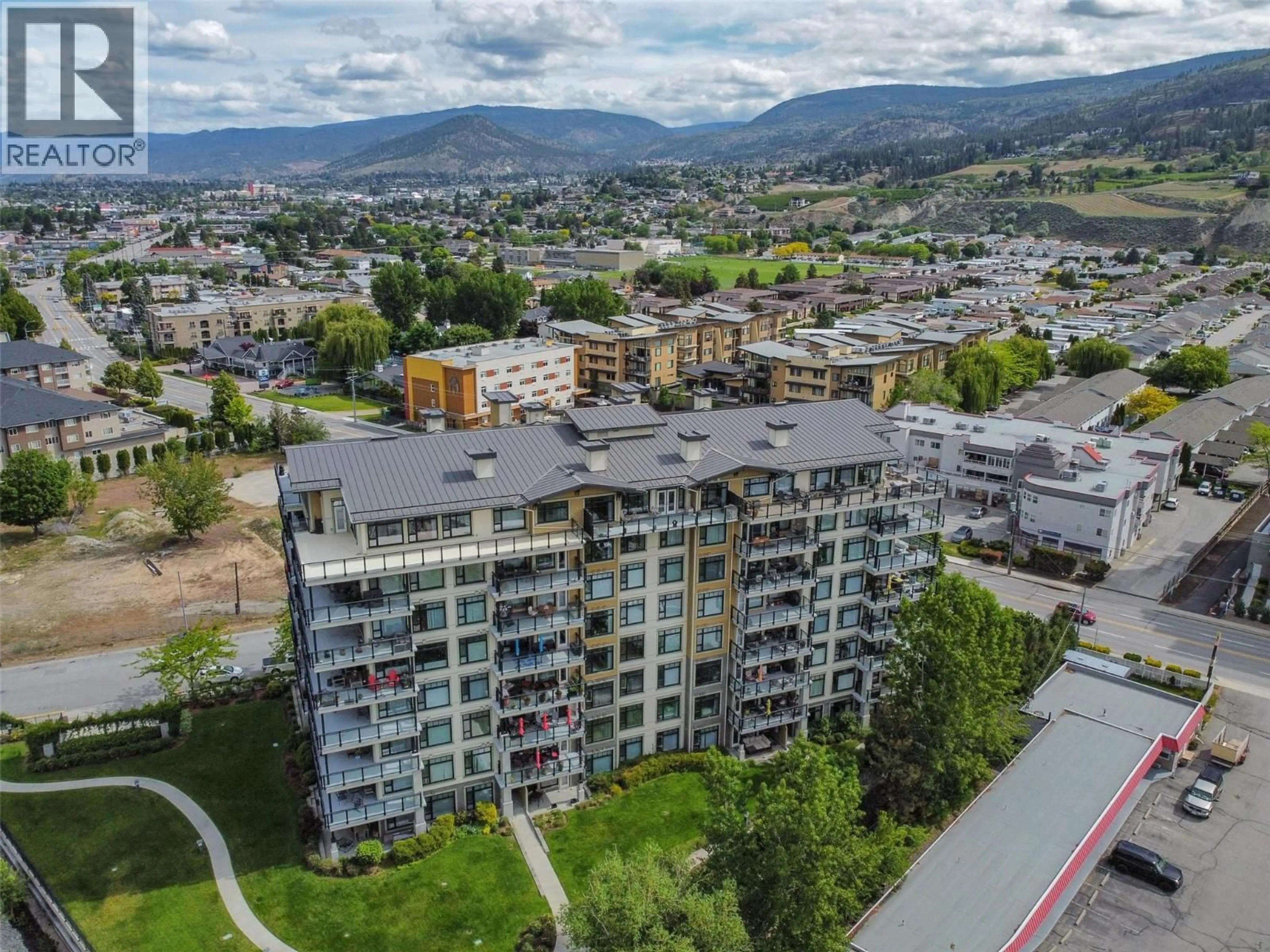 A pic from outside/outdoor area/front of a property/back of a property/a pic from drone, mountain view for 608 - 3301 SKAHA LAKE ROAD, Penticton British Columbia V2A6G6
