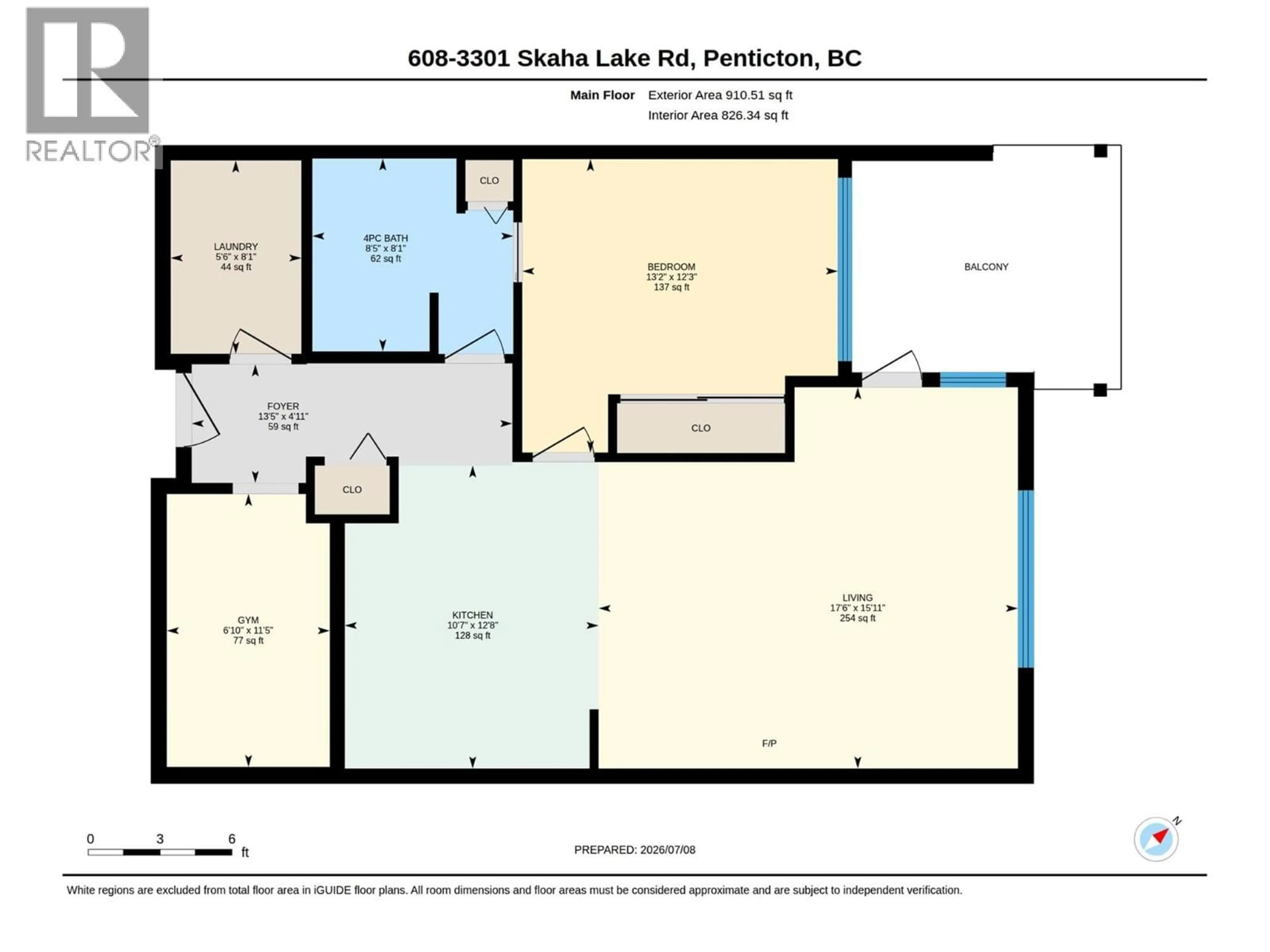 Floor plan for 608 - 3301 SKAHA LAKE ROAD, Penticton British Columbia V2A6G6