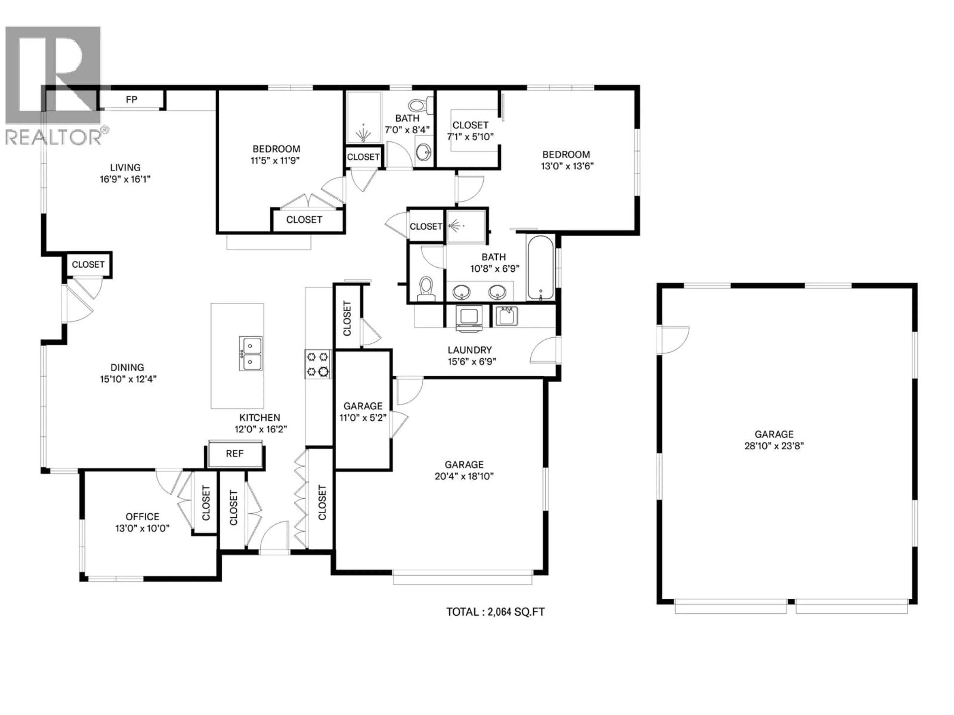 Floor plan for 2504 RHONDDA CRESCENT, Kelowna British Columbia V1Y8T5