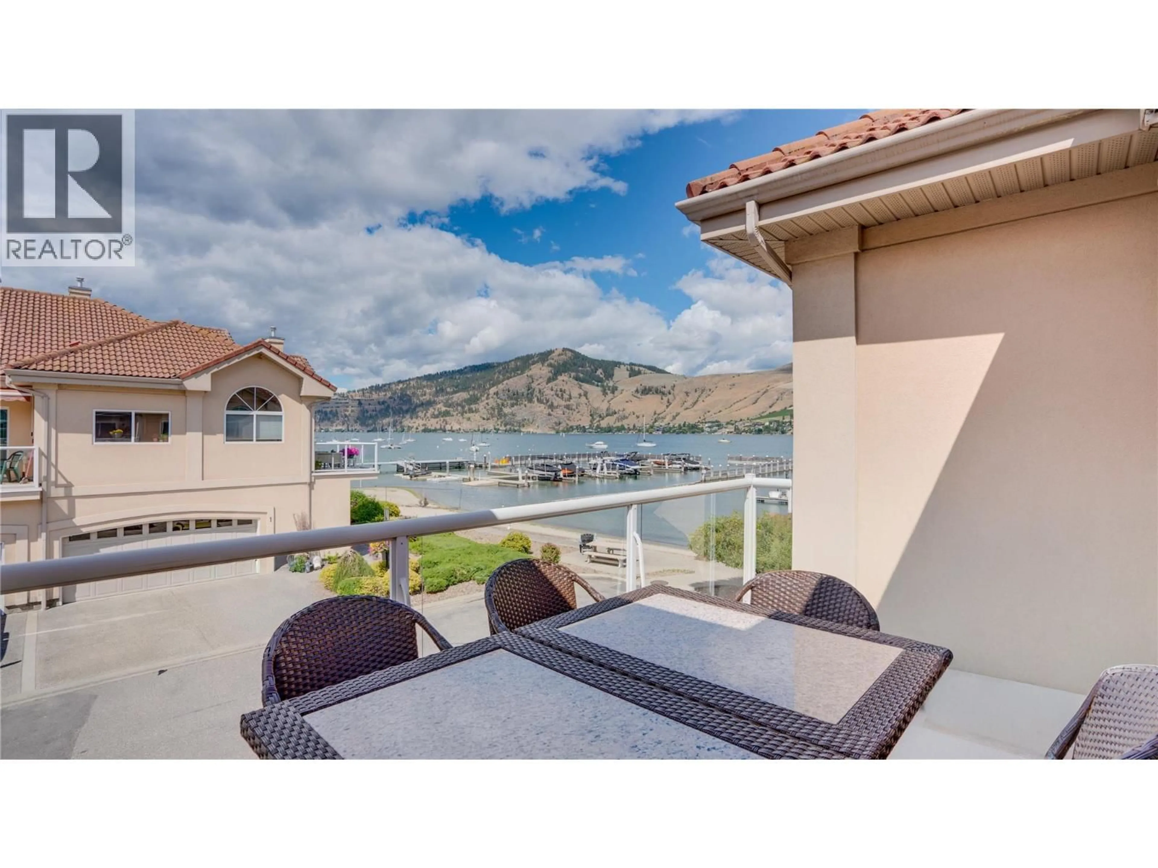 Balcony in the apartment, water/lake/river/ocean view for 8 - 7701 OKANAGAN LANDING ROAD, Vernon British Columbia V1H1L3