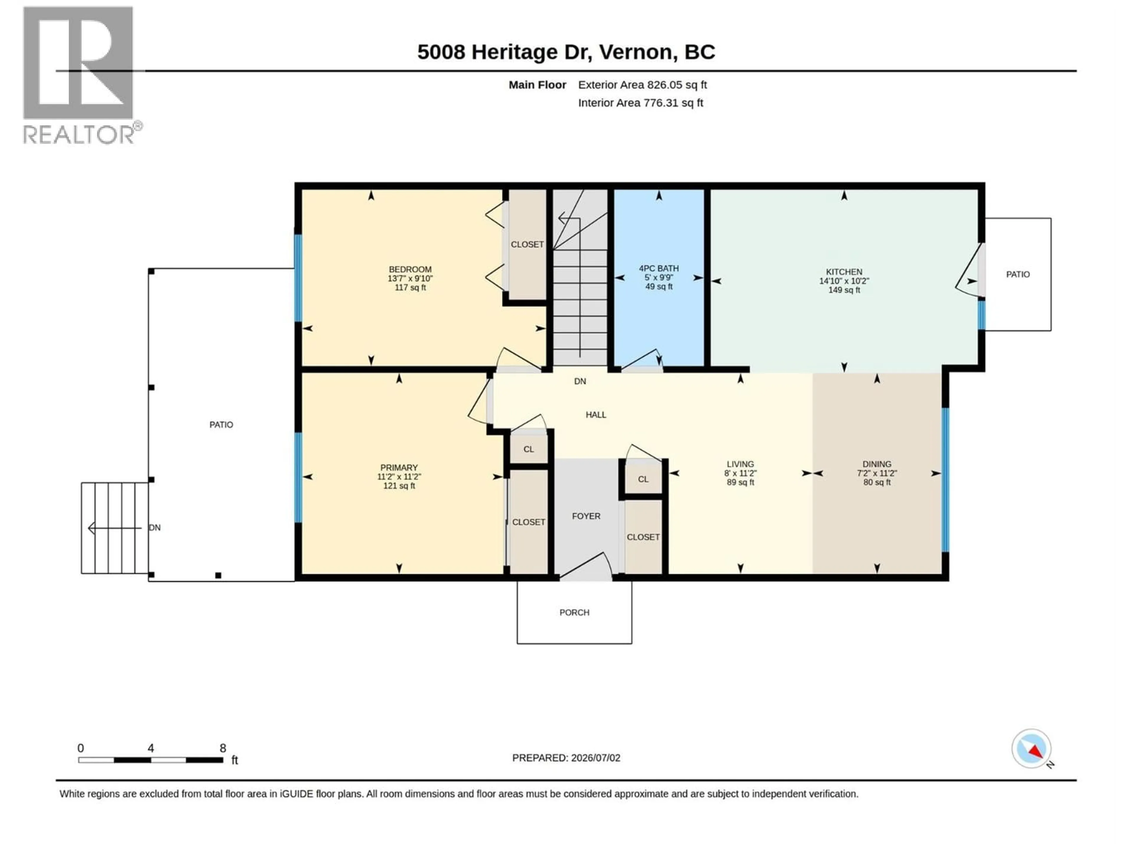 Floor plan for 5008 HERITAGE DRIVE, Vernon British Columbia V1T7V4