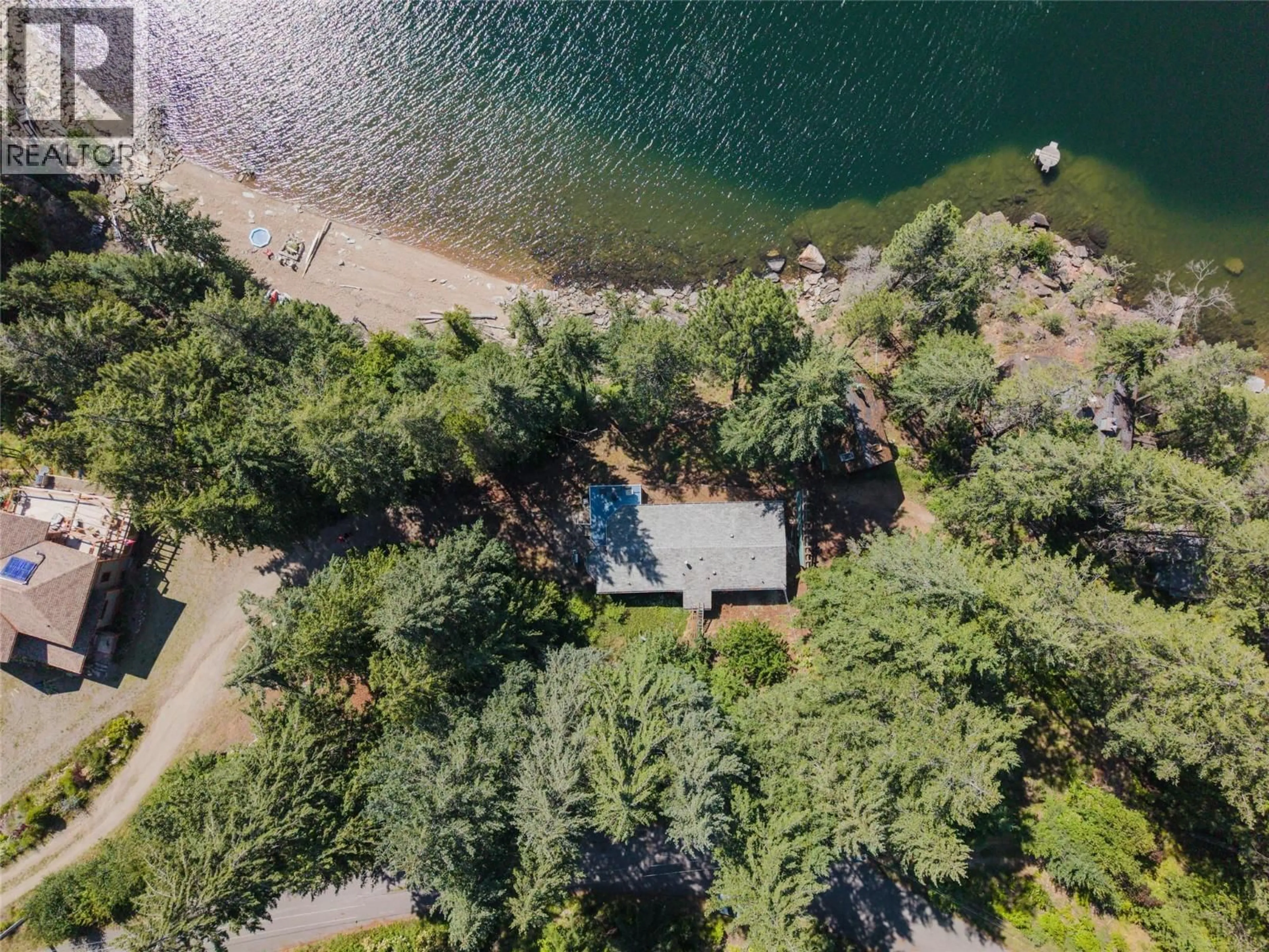 A pic from outside/outdoor area/front of a property/back of a property/a pic from drone, water/lake/river/ocean view for 4218 WOODBURY VILLAGE ROAD, Ainsworth British Columbia V0G1M0