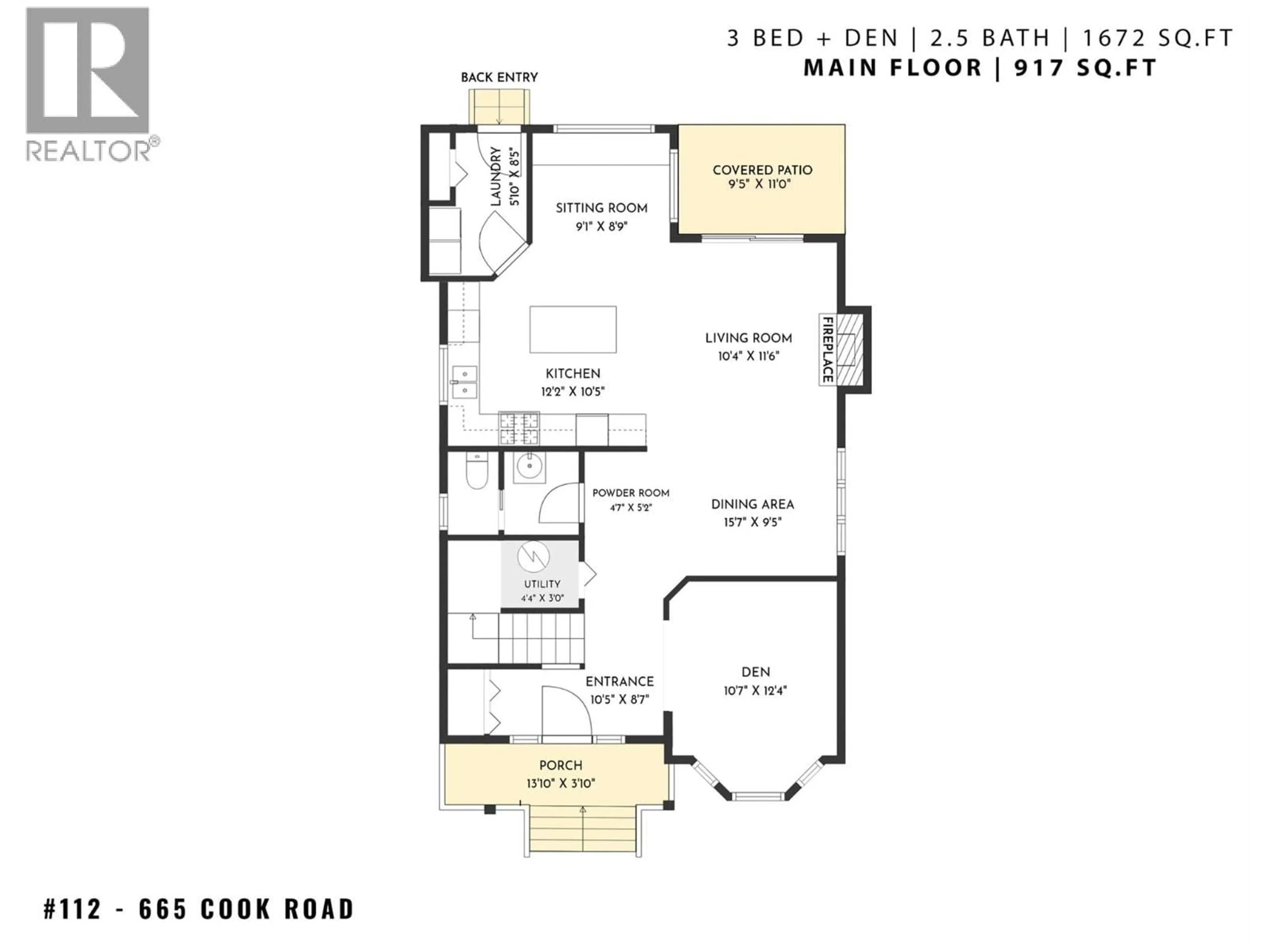 Floor plan for 112 - 665 COOK ROAD, Kelowna British Columbia V1W4T4