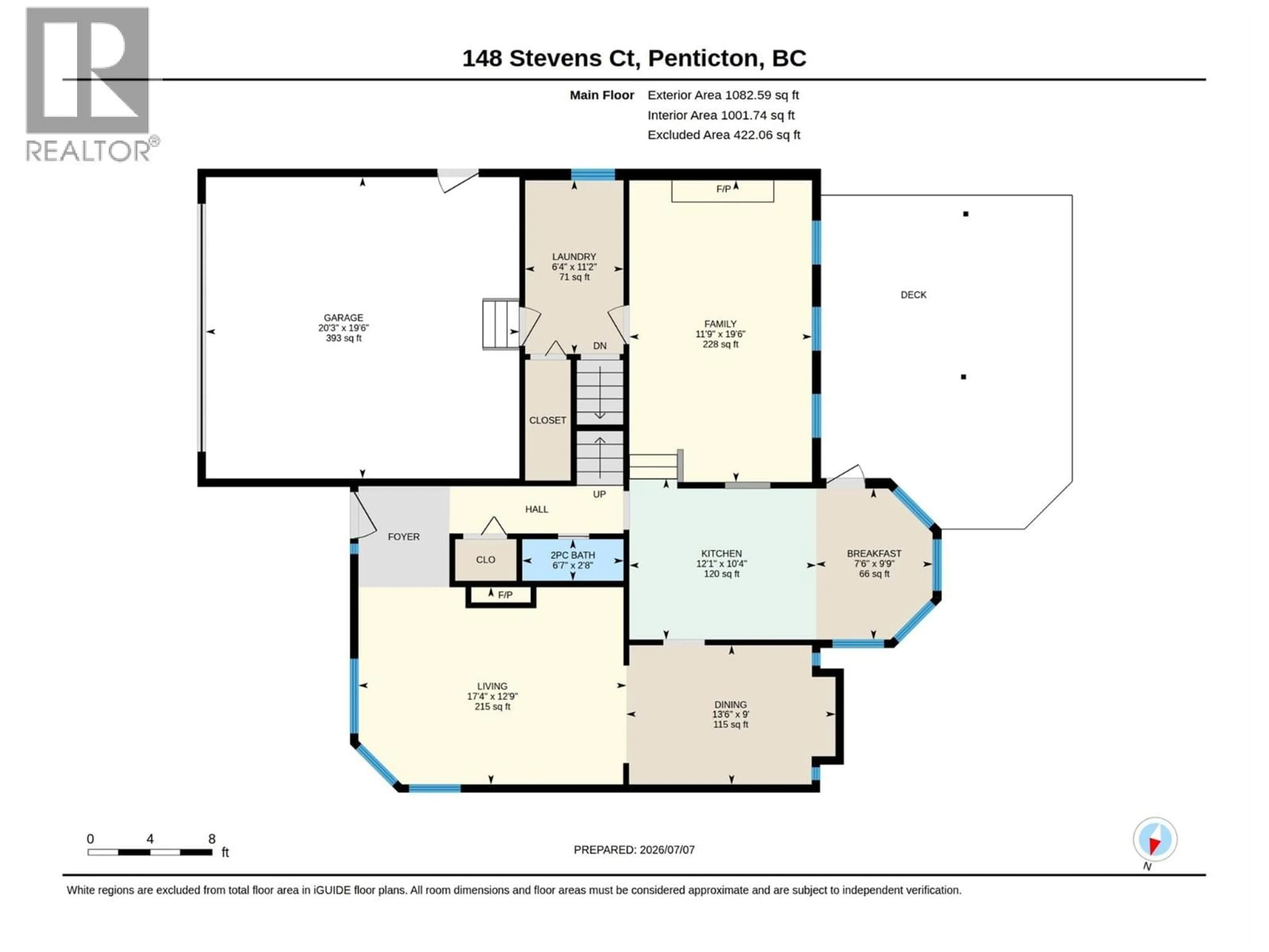 Floor plan for 148 STEVENS COURT, Penticton British Columbia V2A8A2