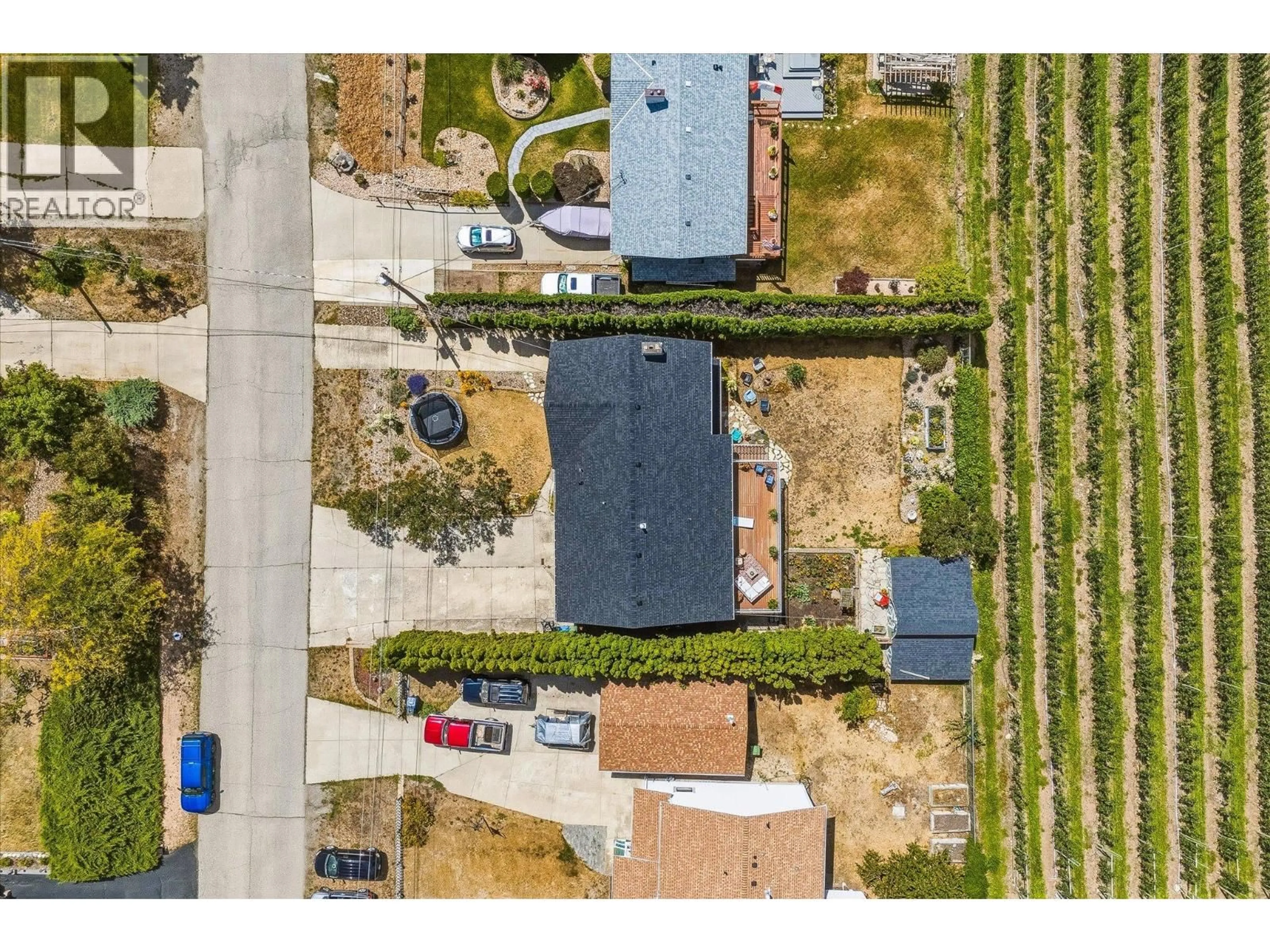 A pic from outside/outdoor area/front of a property/back of a property/a pic from drone, street for 14262 HARMEN ROAD, Lake Country British Columbia V4V2B9