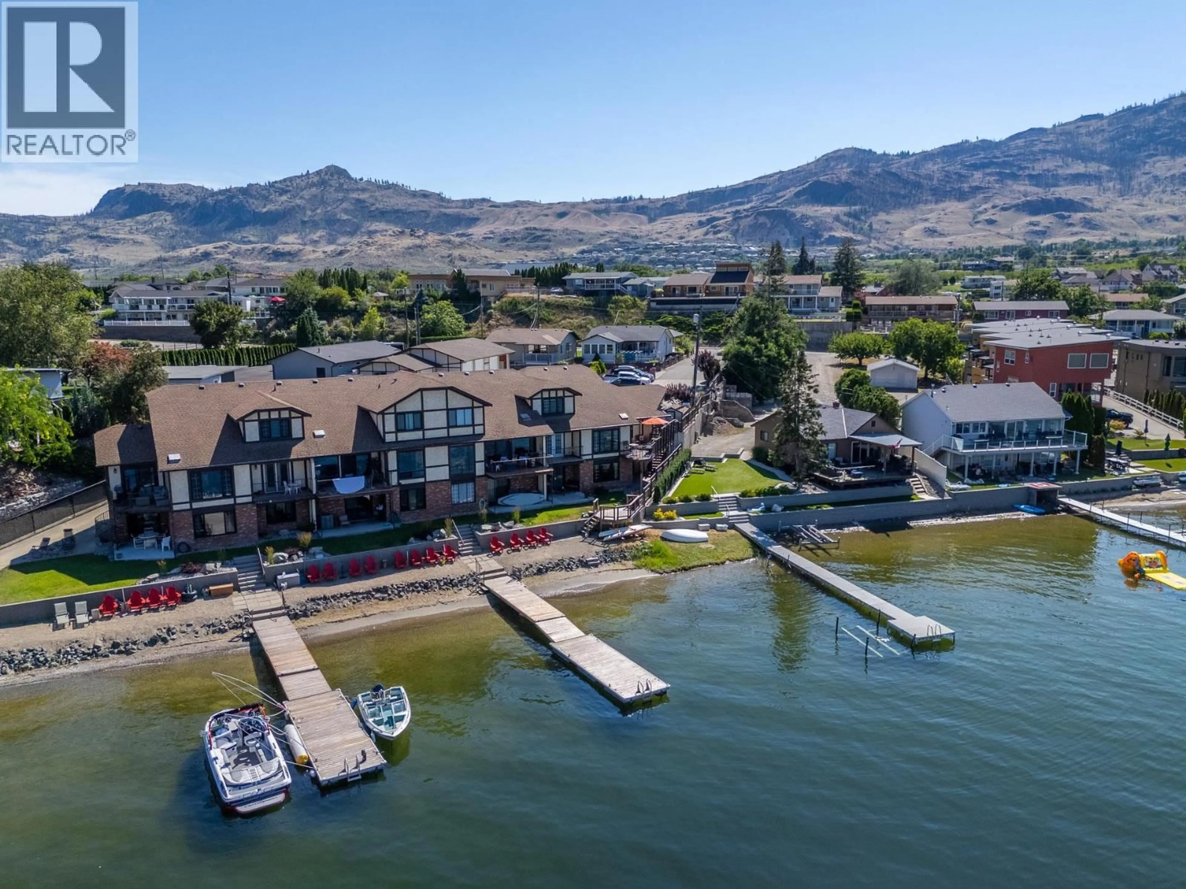 A pic from outside/outdoor area/front of a property/back of a property/a pic from drone, water/lake/river/ocean view for 5227 OLEANDER DRIVE, Osoyoos British Columbia V0H1V0