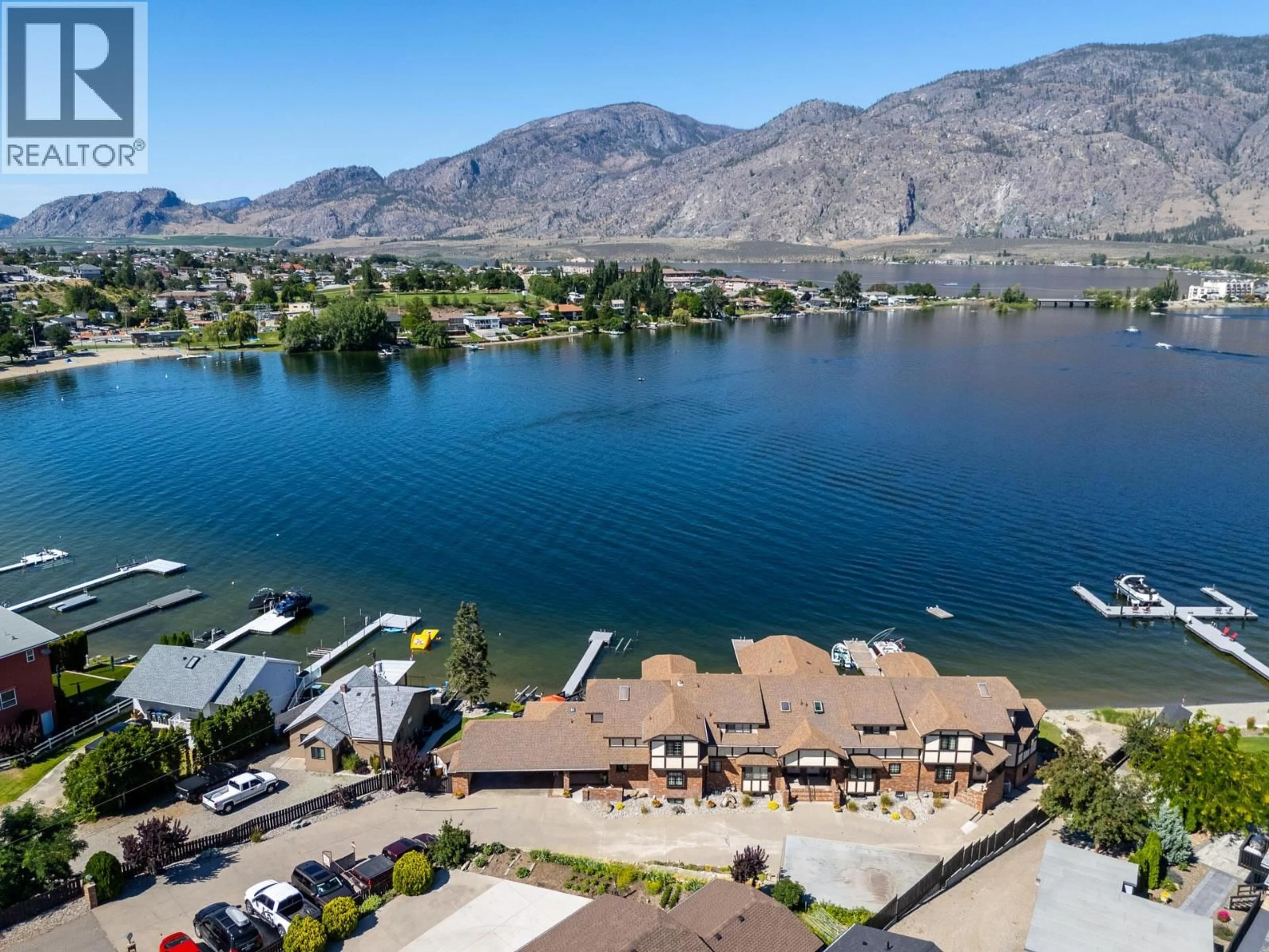 A pic from outside/outdoor area/front of a property/back of a property/a pic from drone, water/lake/river/ocean view for 5227 OLEANDER DRIVE, Osoyoos British Columbia V0H1V0