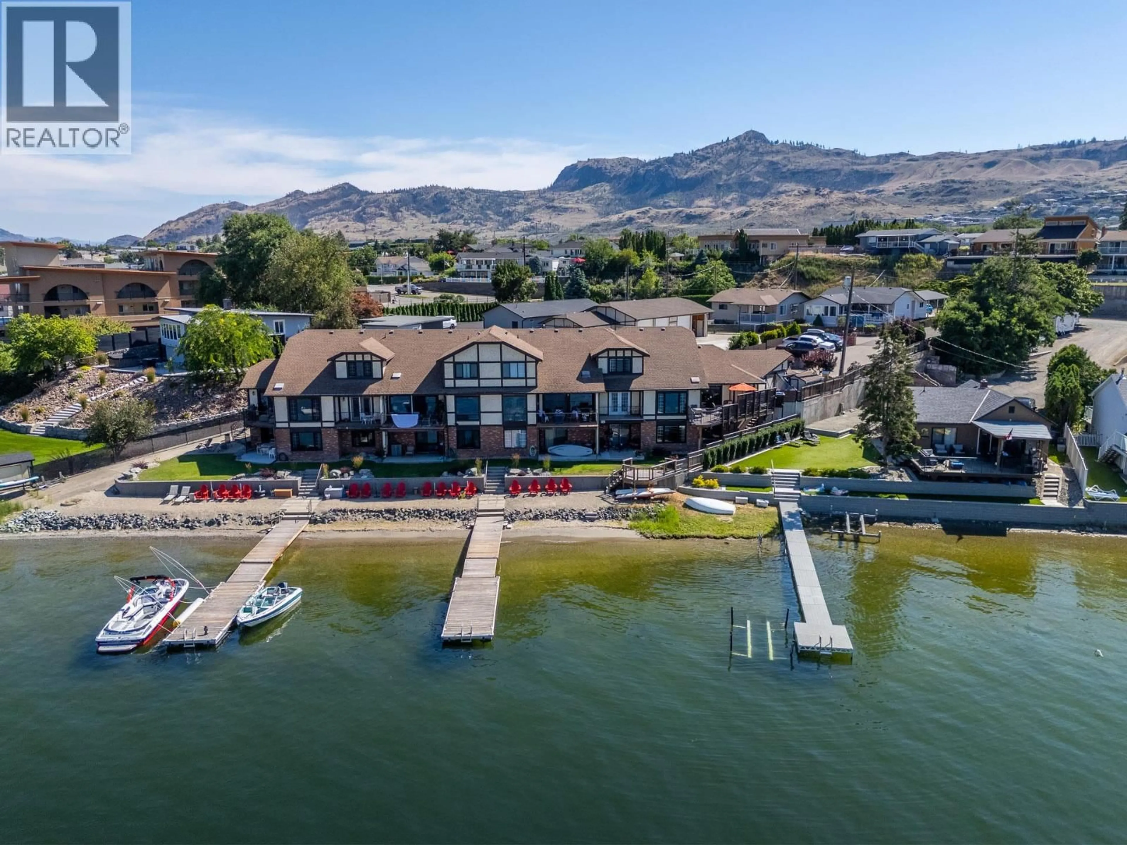 A pic from outside/outdoor area/front of a property/back of a property/a pic from drone, water/lake/river/ocean view for 5227 OLEANDER DRIVE, Osoyoos British Columbia V0H1V0