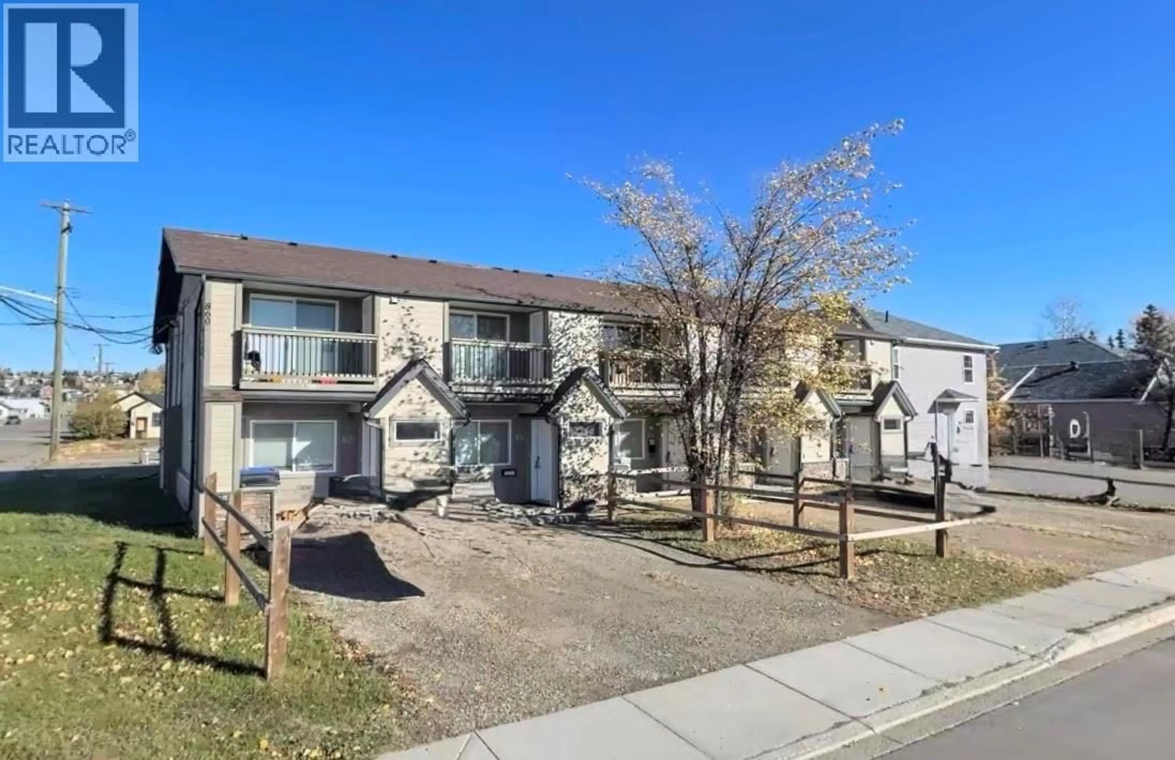 A pic from outside/outdoor area/front of a property/back of a property/a pic from drone, street for 1 - 860 105 AVENUE, Dawson Creek British Columbia V1G2K7