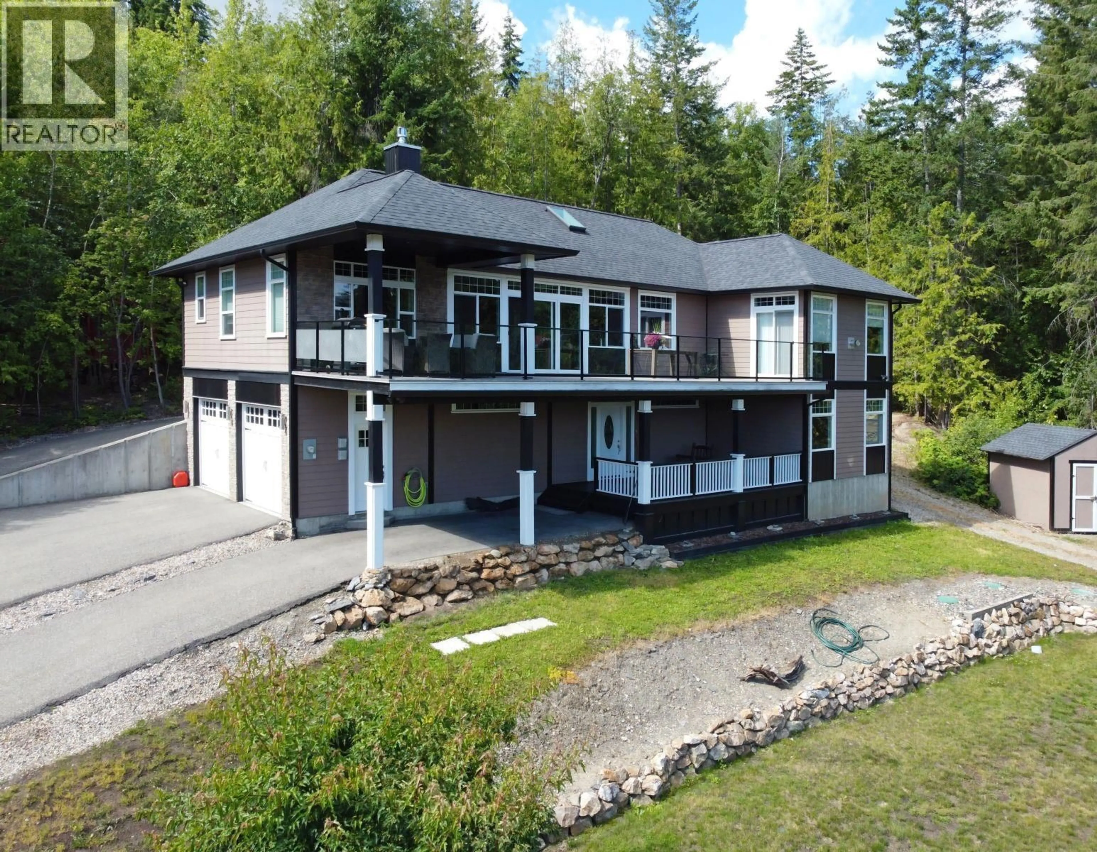 A pic from outside/outdoor area/front of a property/back of a property/a pic from drone, water/lake/river/ocean view for 2127 PLEASANT DALE ROAD WEST, Blind Bay British Columbia V0E2W1