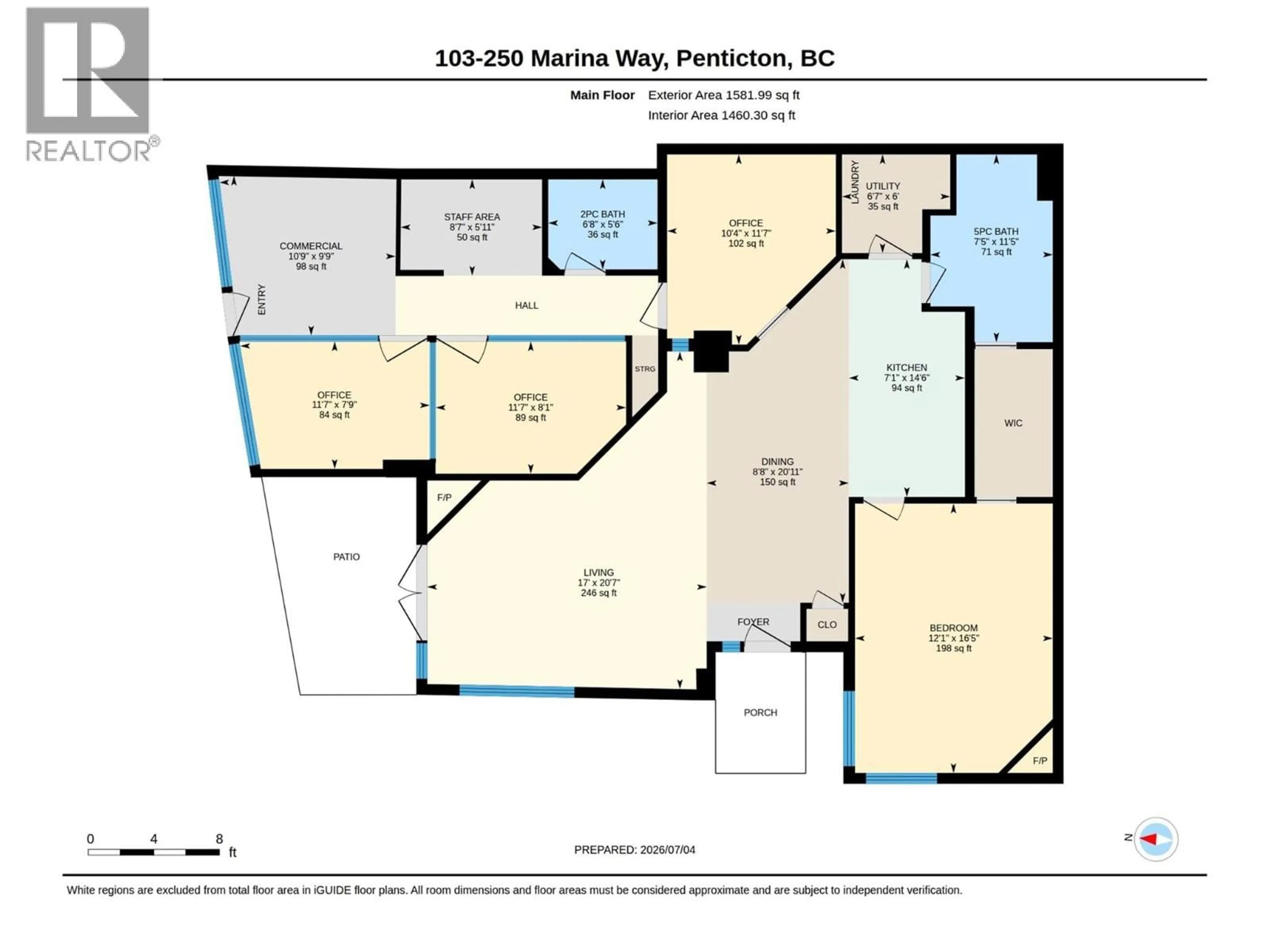 Floor plan for 103 - 250 MARINA WAY, Penticton British Columbia V2A1H4