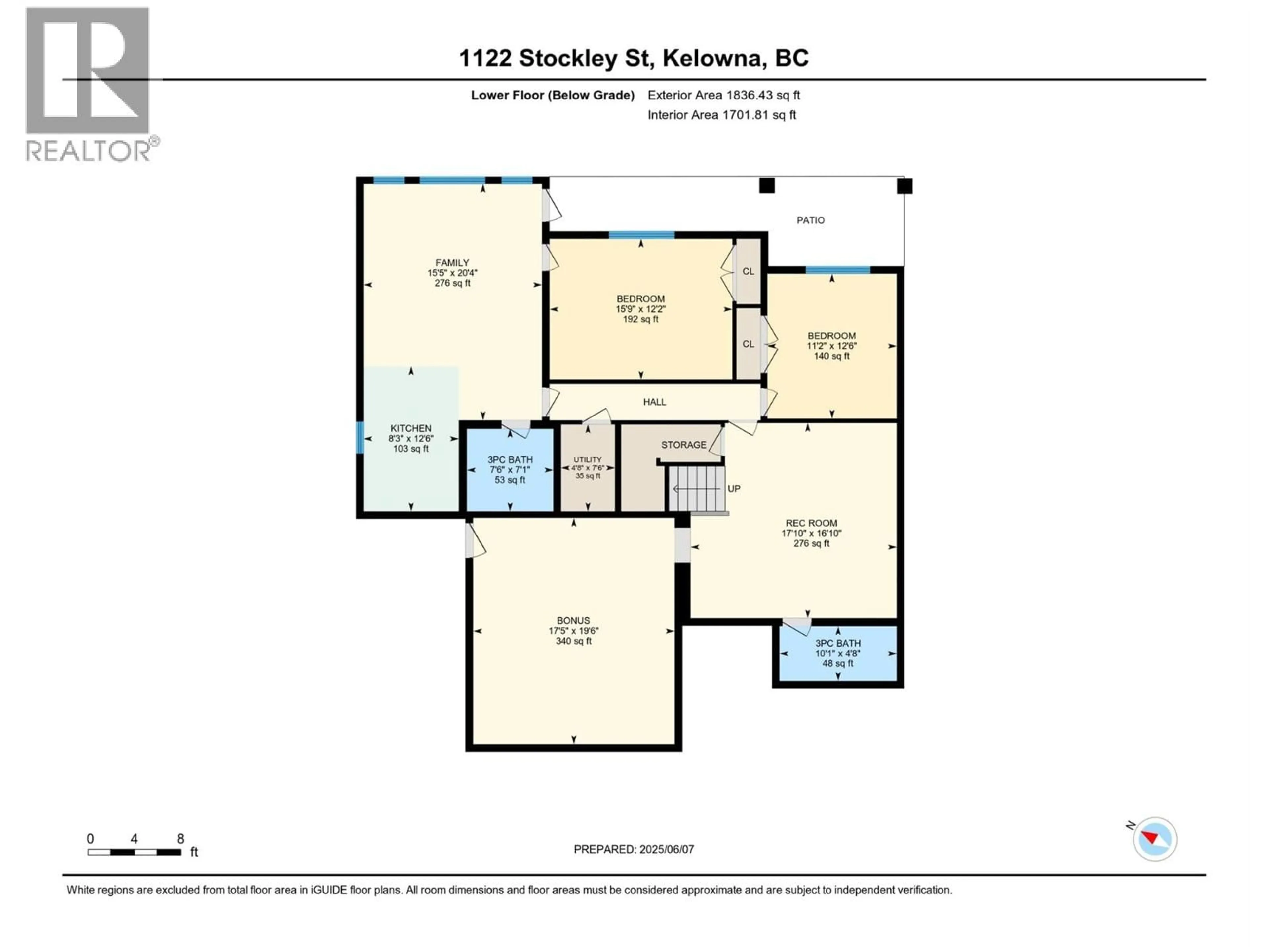 Floor plan for 1122 STOCKLEY STREET, Kelowna British Columbia V1P1R6