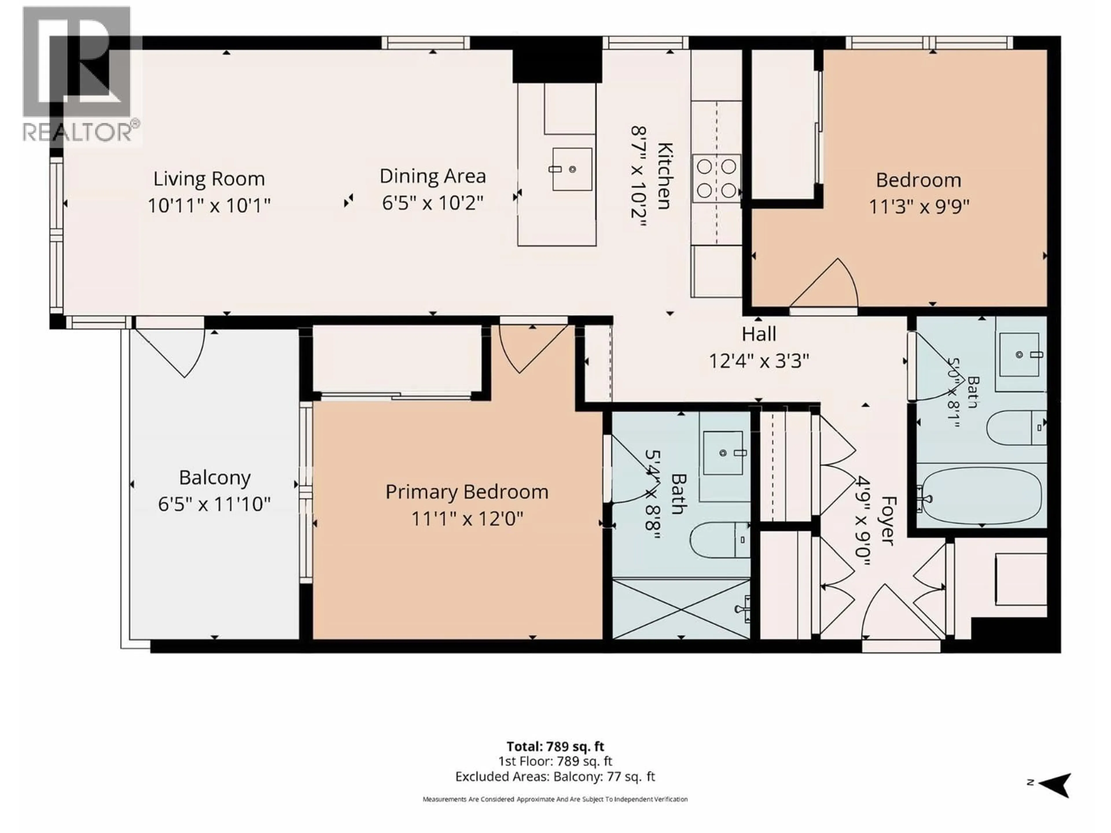 Floor plan for 1308 - 1488 BERTRAM STREET, Kelowna British Columbia V1Y0M6