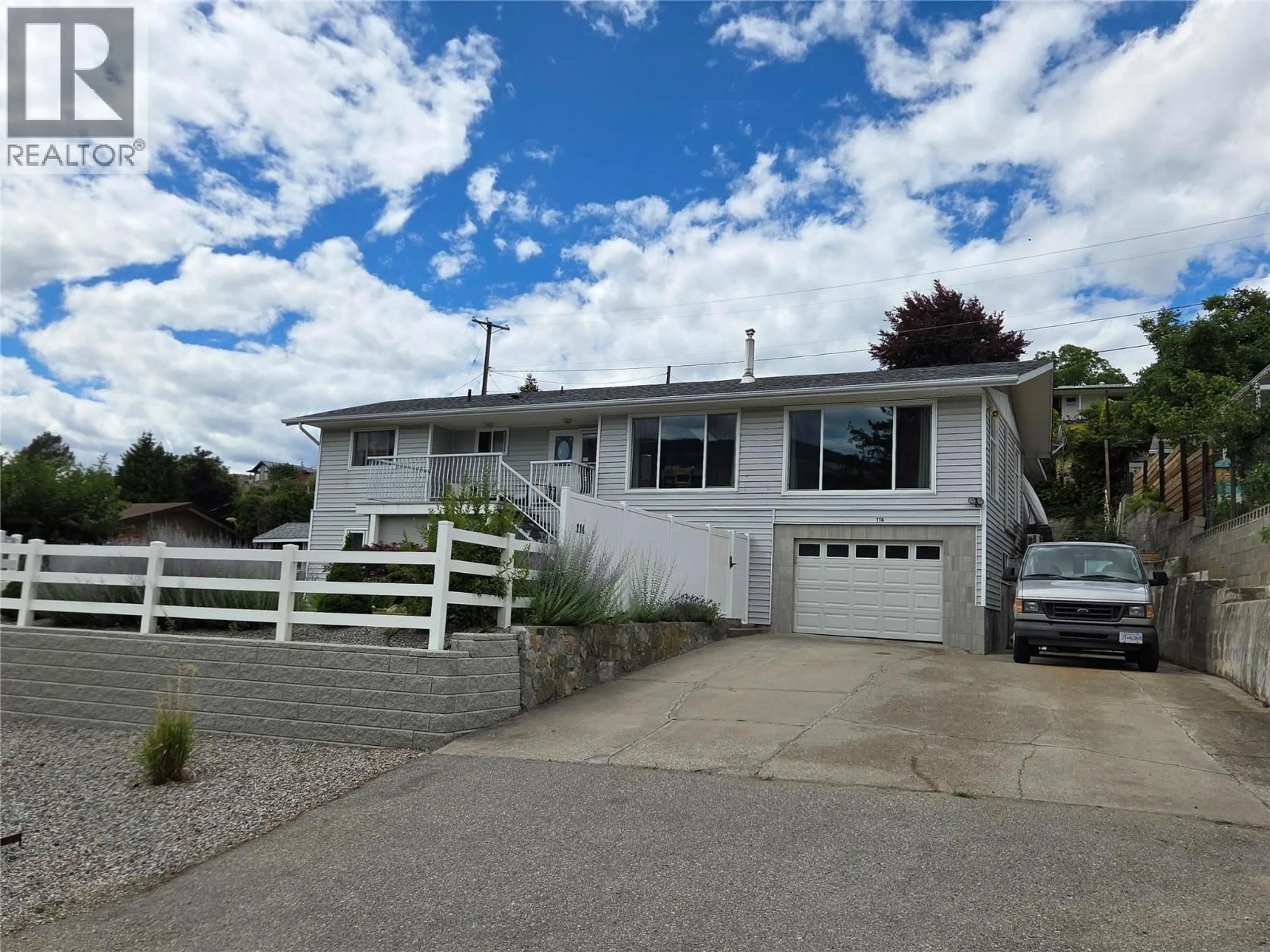 Home with vinyl exterior material, street for 114 CEDAR AVENUE, Kaleden British Columbia V0H1K0
