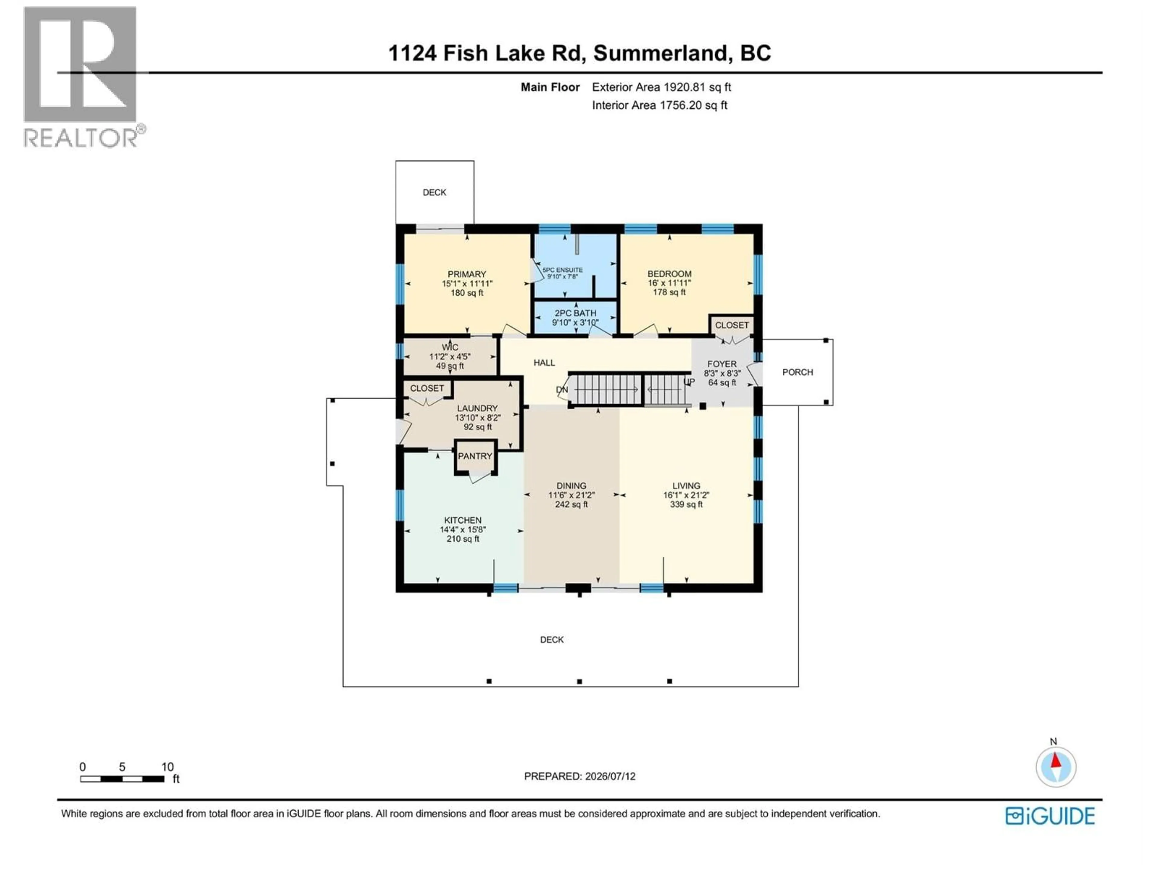 Floor plan for 1124 FISH LAKE ROAD WEST, Summerland British Columbia V0H1Z8