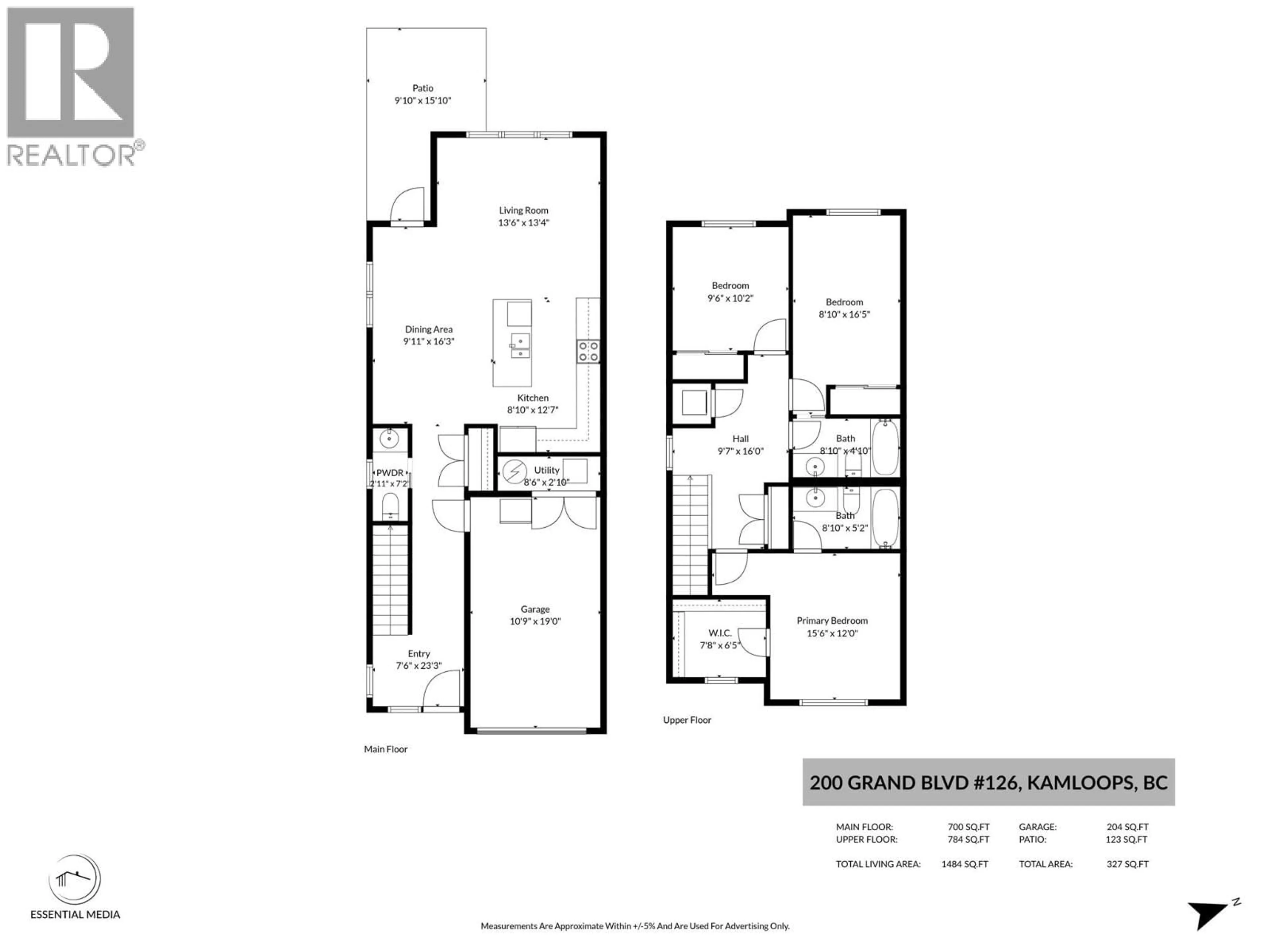 Floor plan for 126 - 200 GRAND BOULEVARD, Kamloops British Columbia V2C0H3