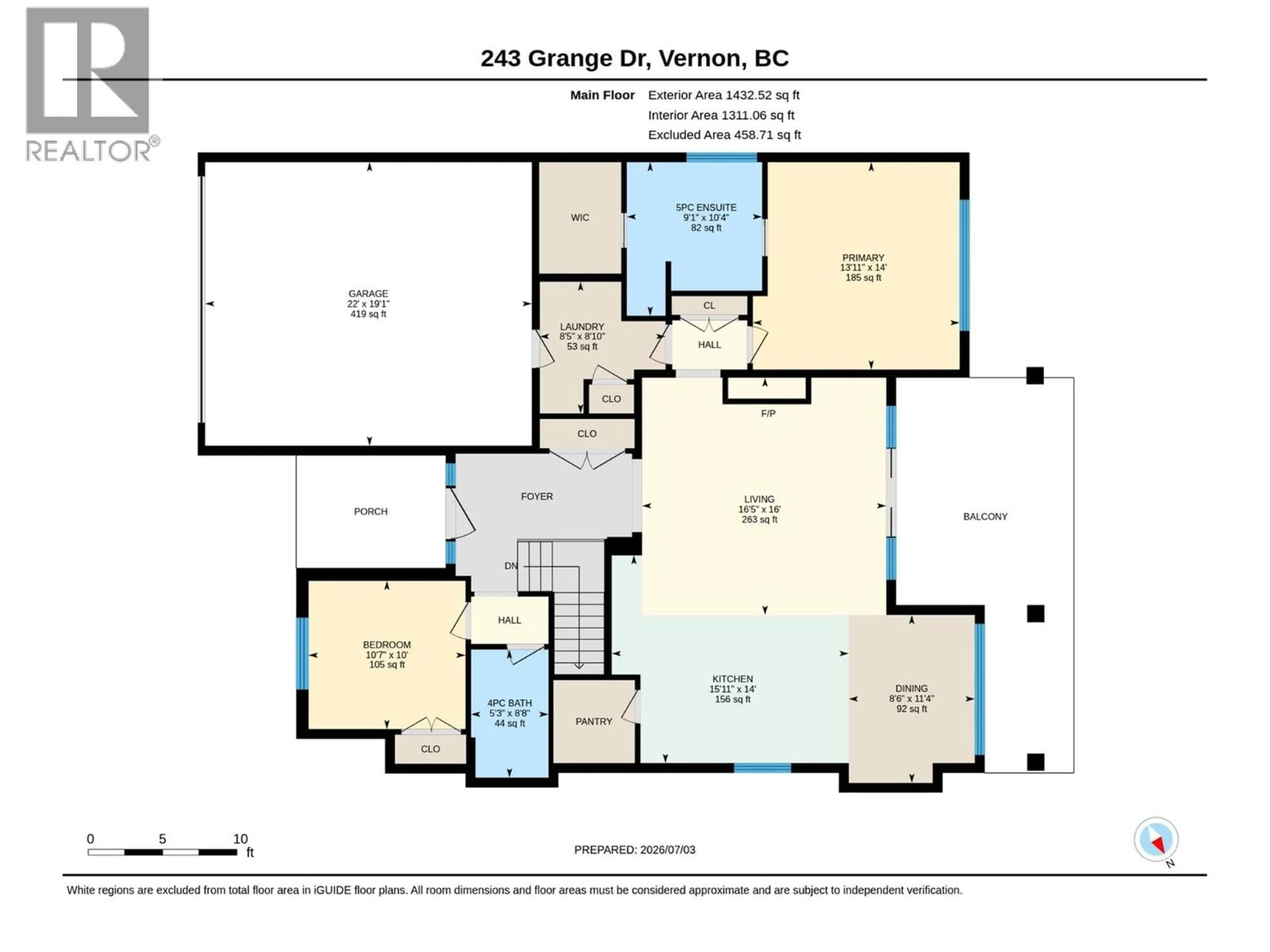 Floor plan for 243 GRANGE DRIVE, Vernon British Columbia V1H2M1