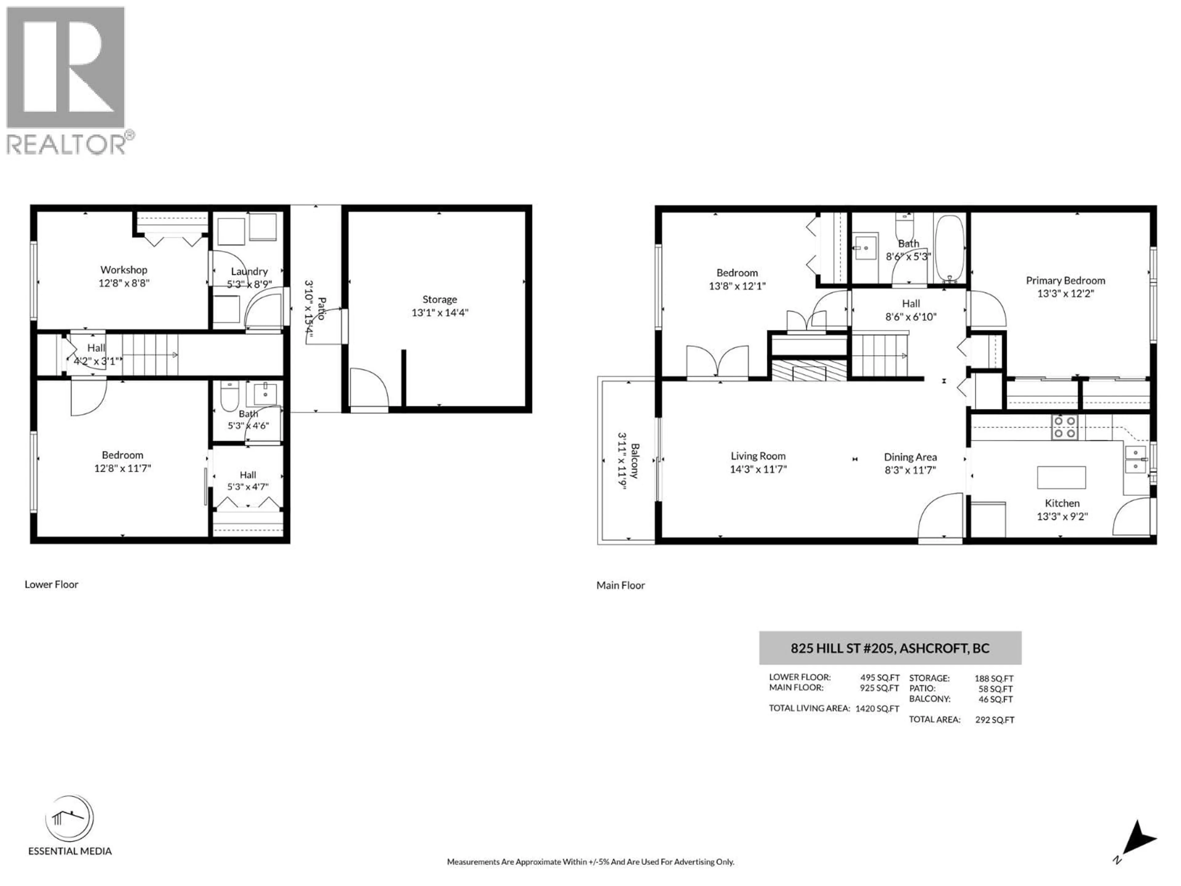 Floor plan for 205 - 825 HILL STREET, Ashcroft British Columbia V0K1A0