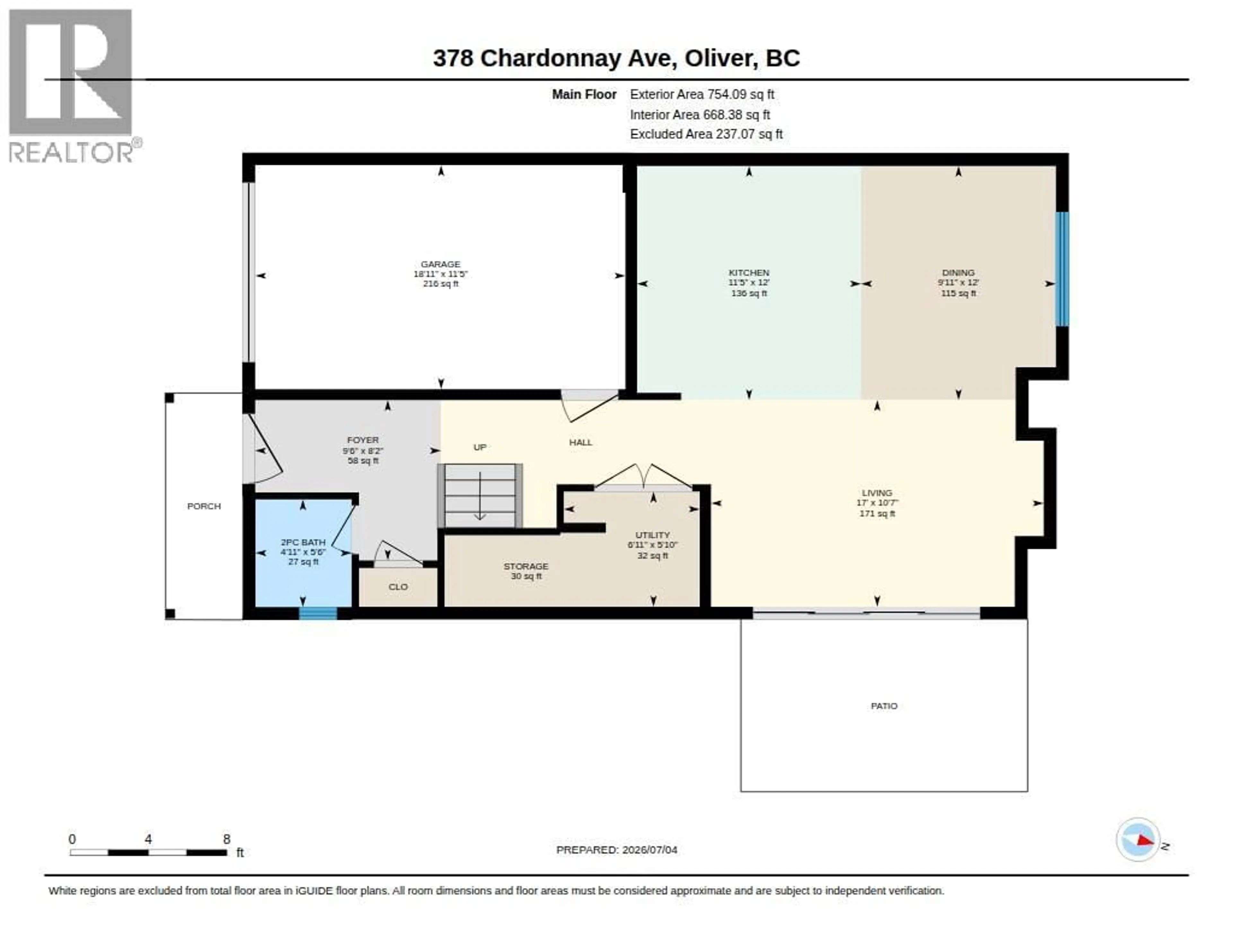 Floor plan for 378 CHARDONNAY AVENUE, Oliver British Columbia V0H1T4