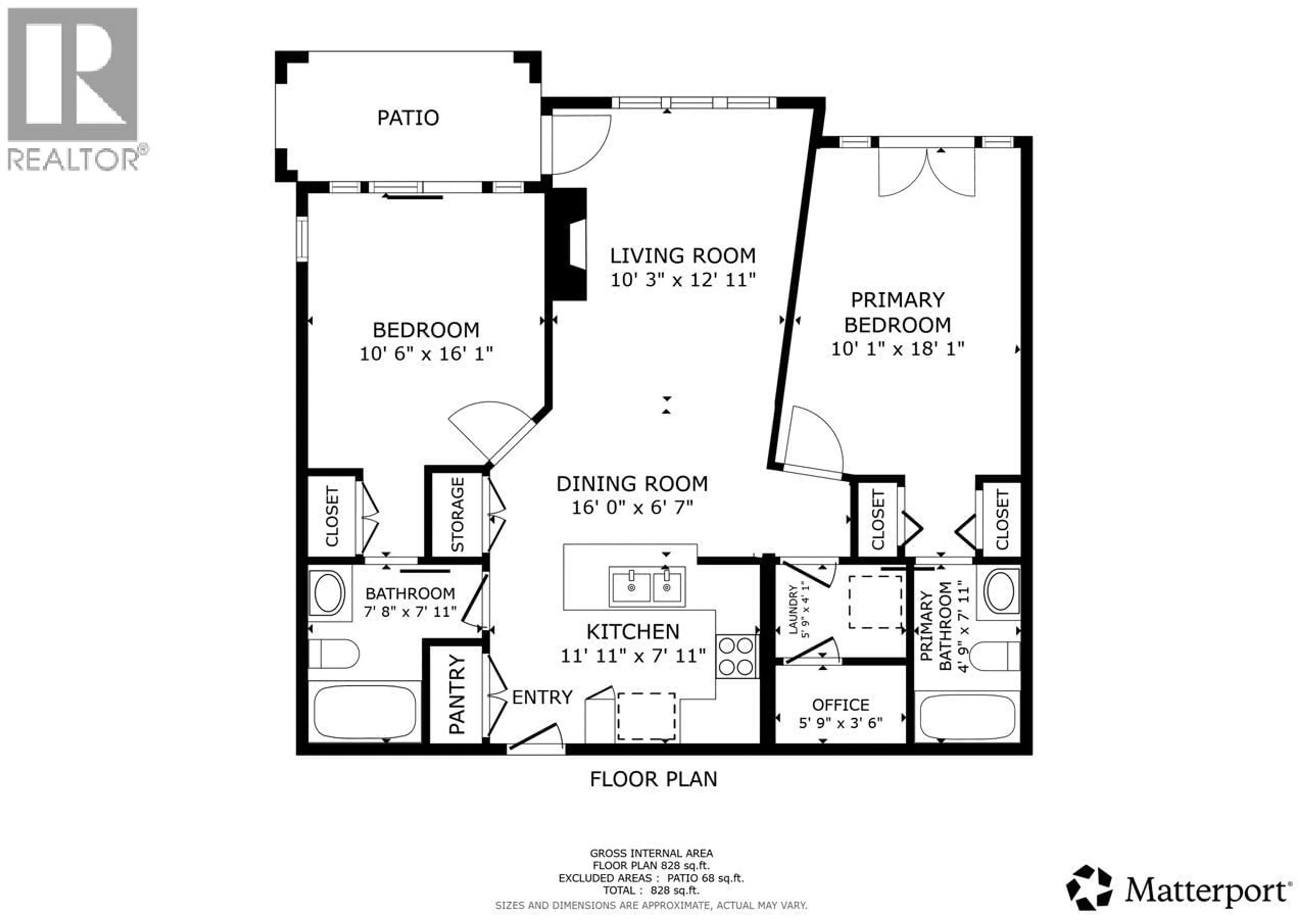 Floor plan for 2105 - 7343 OKANAGAN LANDING ROAD, Vernon British Columbia V1H2J6