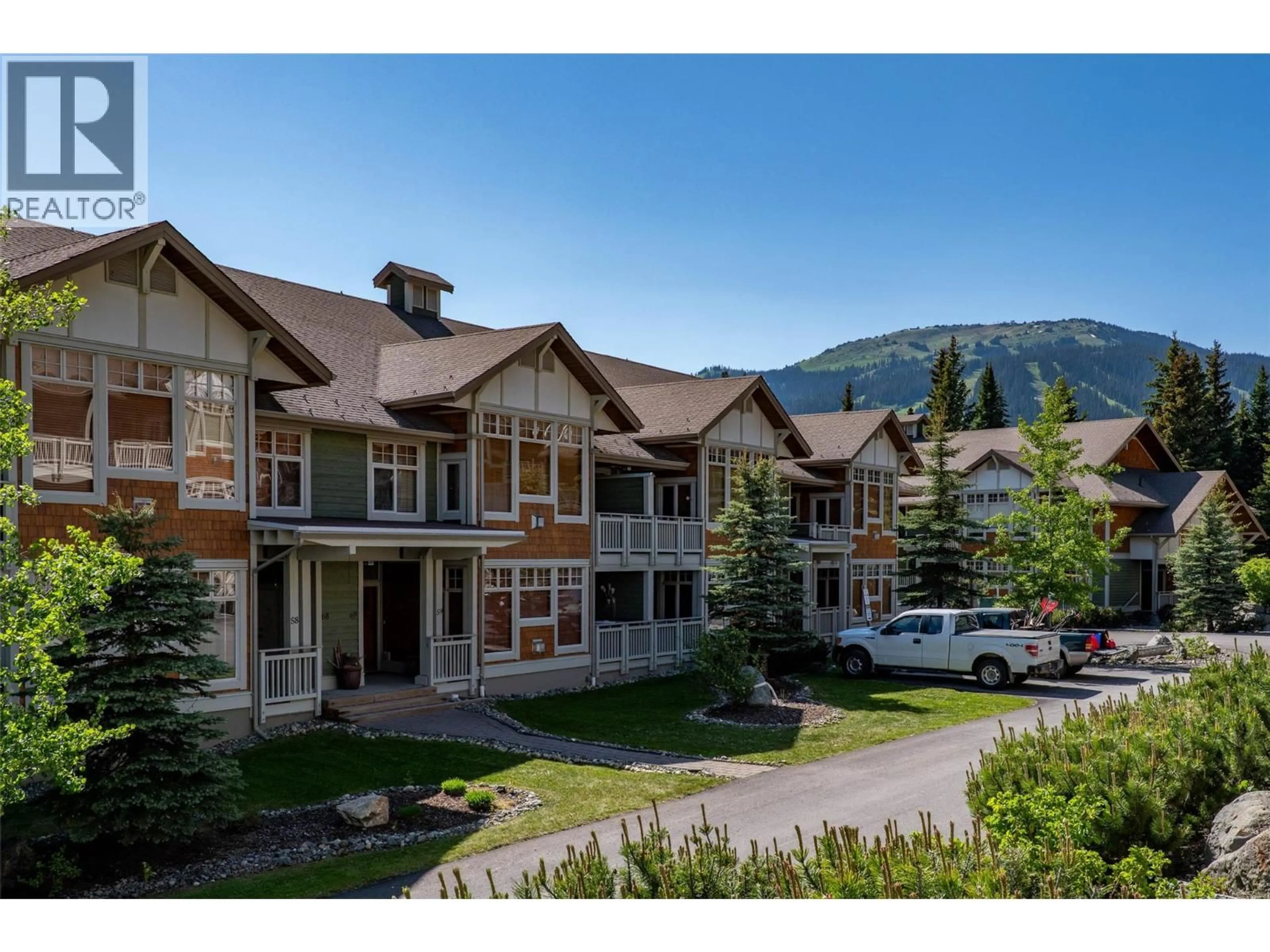 A pic from outside/outdoor area/front of a property/back of a property/a pic from drone, mountain view for 58 - 5015 VALLEY DRIVE, Sun Peaks British Columbia V0E5N0