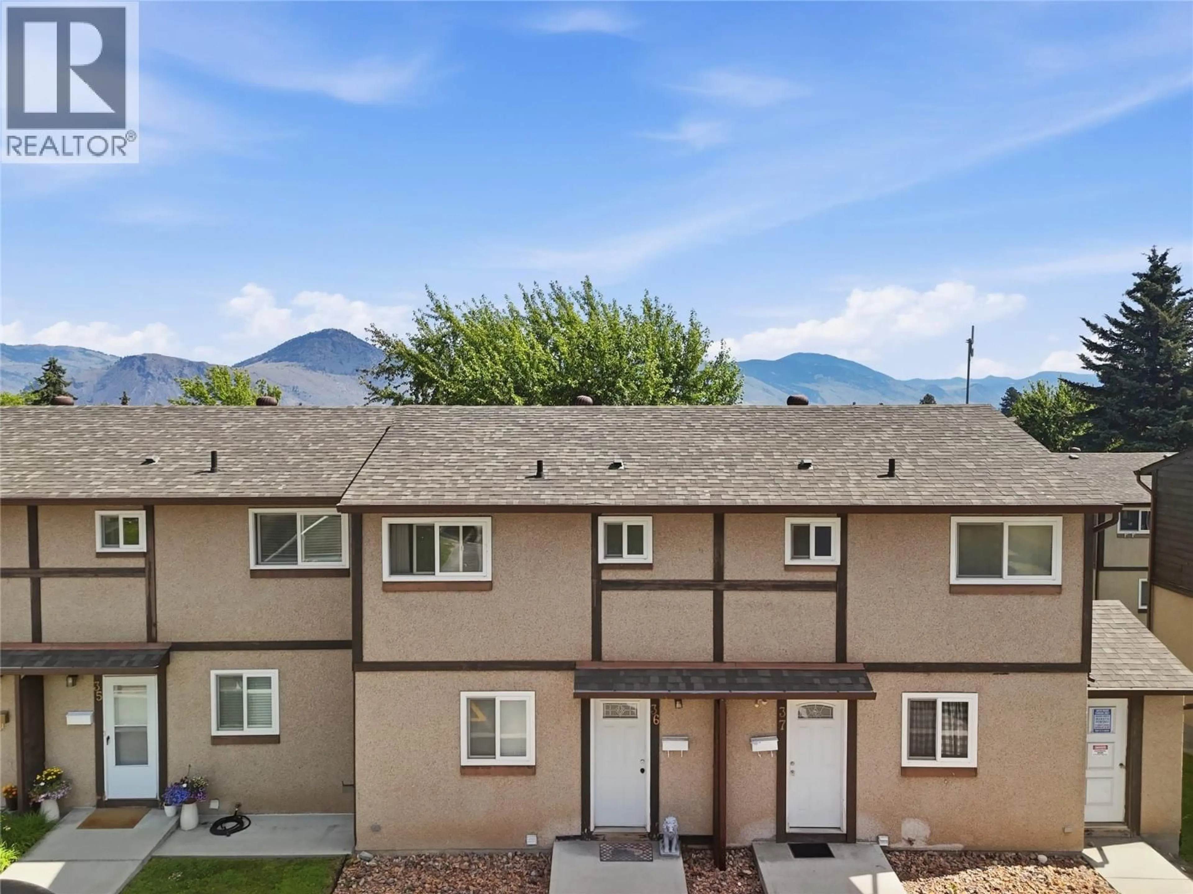 A pic from outside/outdoor area/front of a property/back of a property/a pic from drone, mountain view for 36 - 1605 SUMMIT DRIVE, Kamloops British Columbia V2E2A5