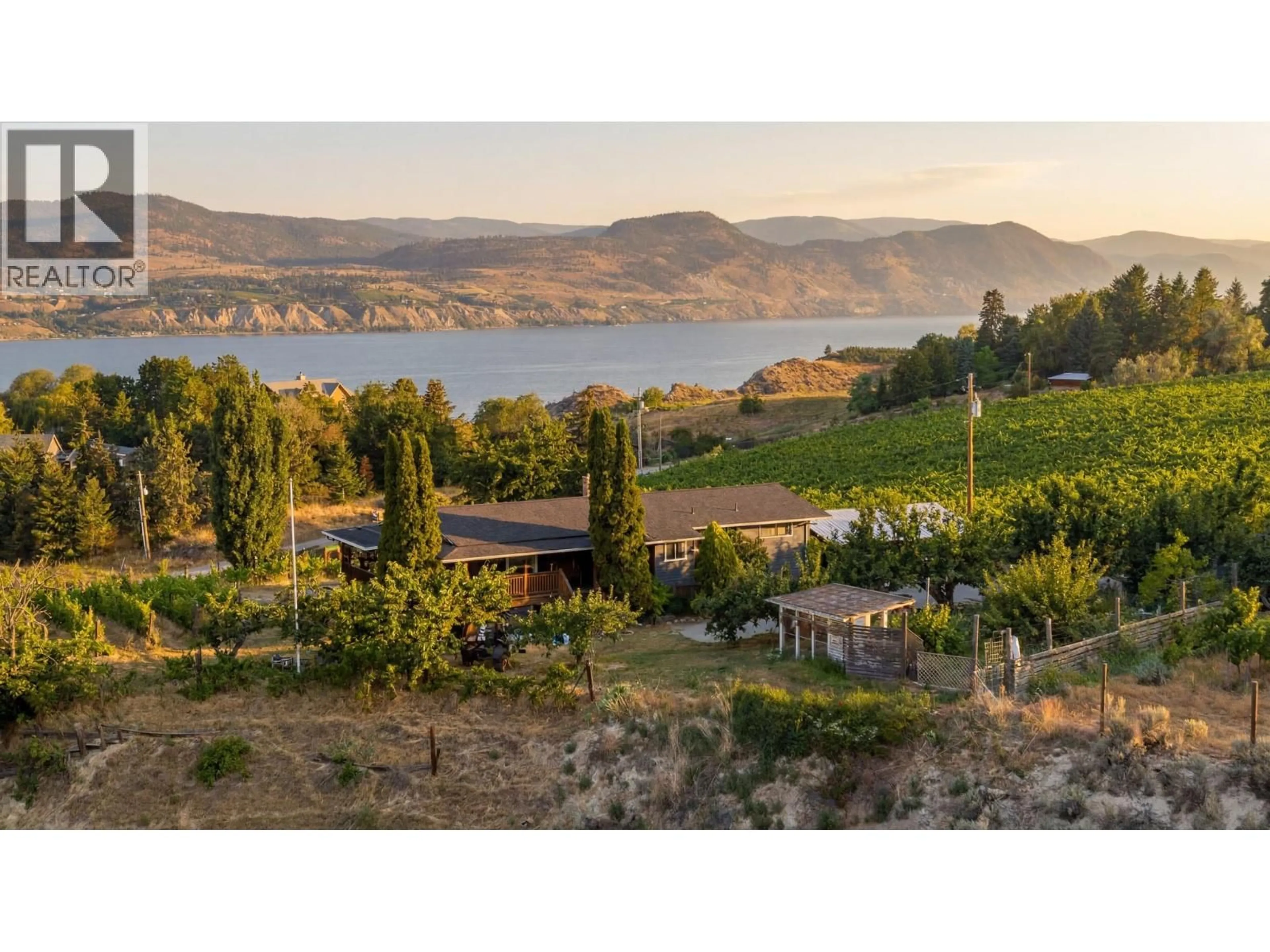 A pic from outside/outdoor area/front of a property/back of a property/a pic from drone, water/lake/river/ocean view for 4320 GULCH ROAD, Naramata British Columbia V0H1N0