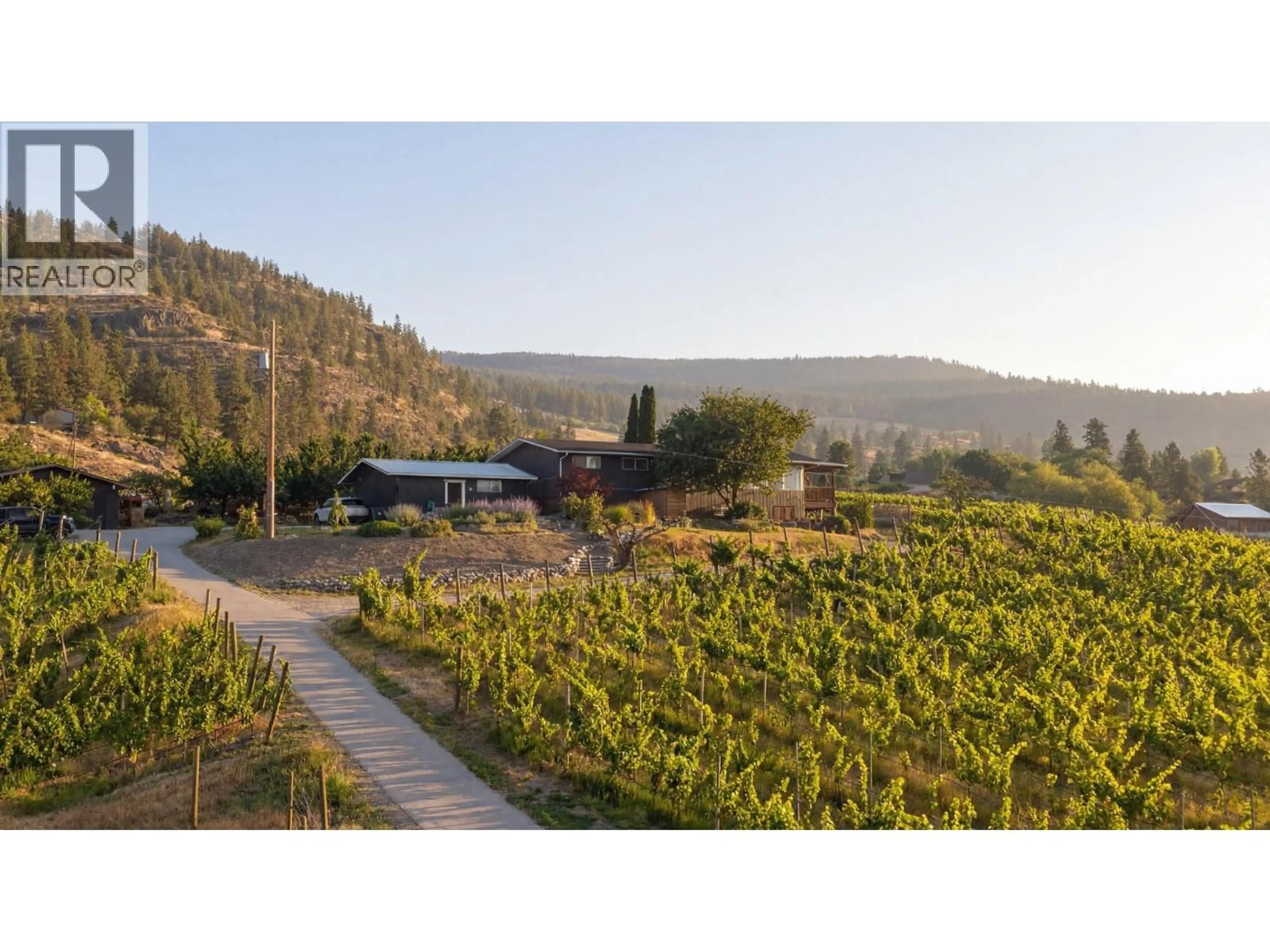 A pic from outside/outdoor area/front of a property/back of a property/a pic from drone, mountain view for 4320 GULCH ROAD, Naramata British Columbia V0H1N0