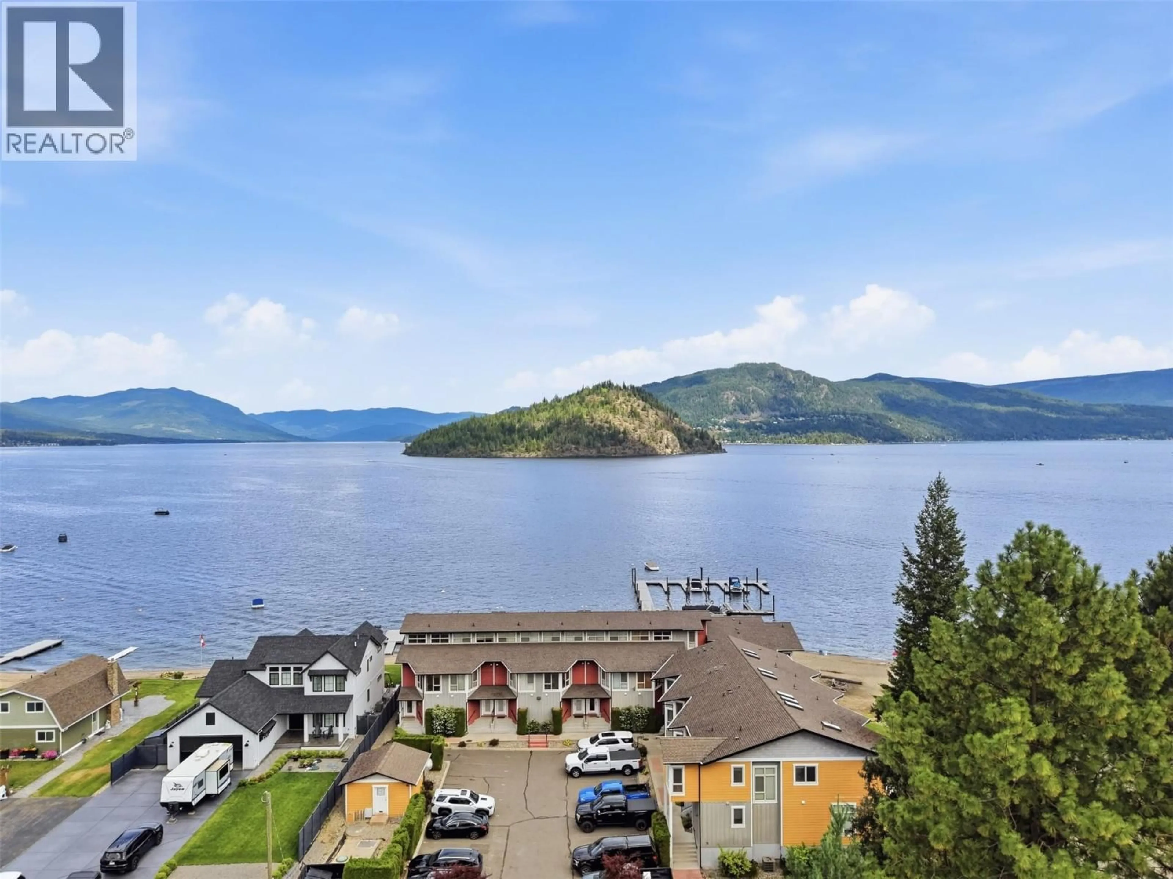 A pic from outside/outdoor area/front of a property/back of a property/a pic from drone, water/lake/river/ocean view for 1 - 1294 DEODAR ROAD, Scotch Creek British Columbia V0E1M5