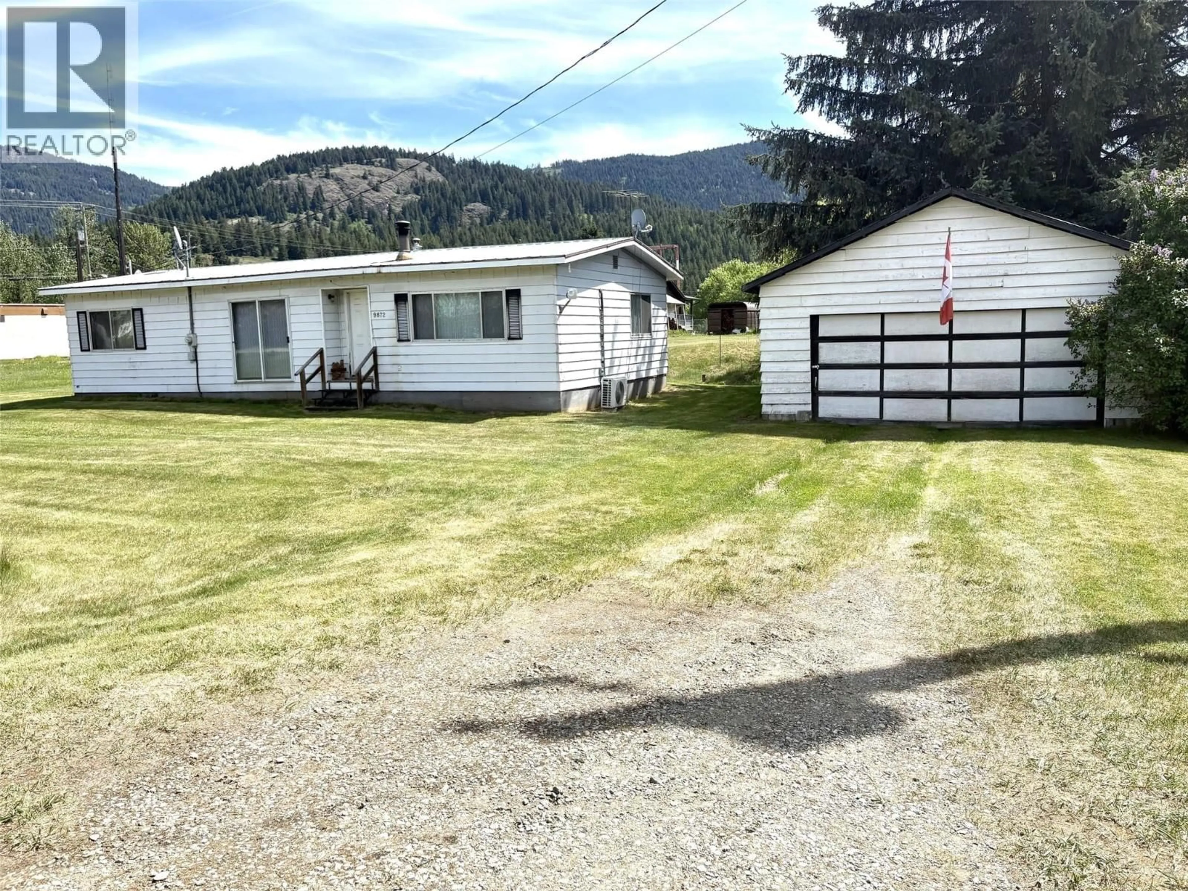 A pic from outside/outdoor area/front of a property/back of a property/a pic from drone, mountain view for 9872 CLEAVELEY STREET, Little Fort British Columbia V0E2C0