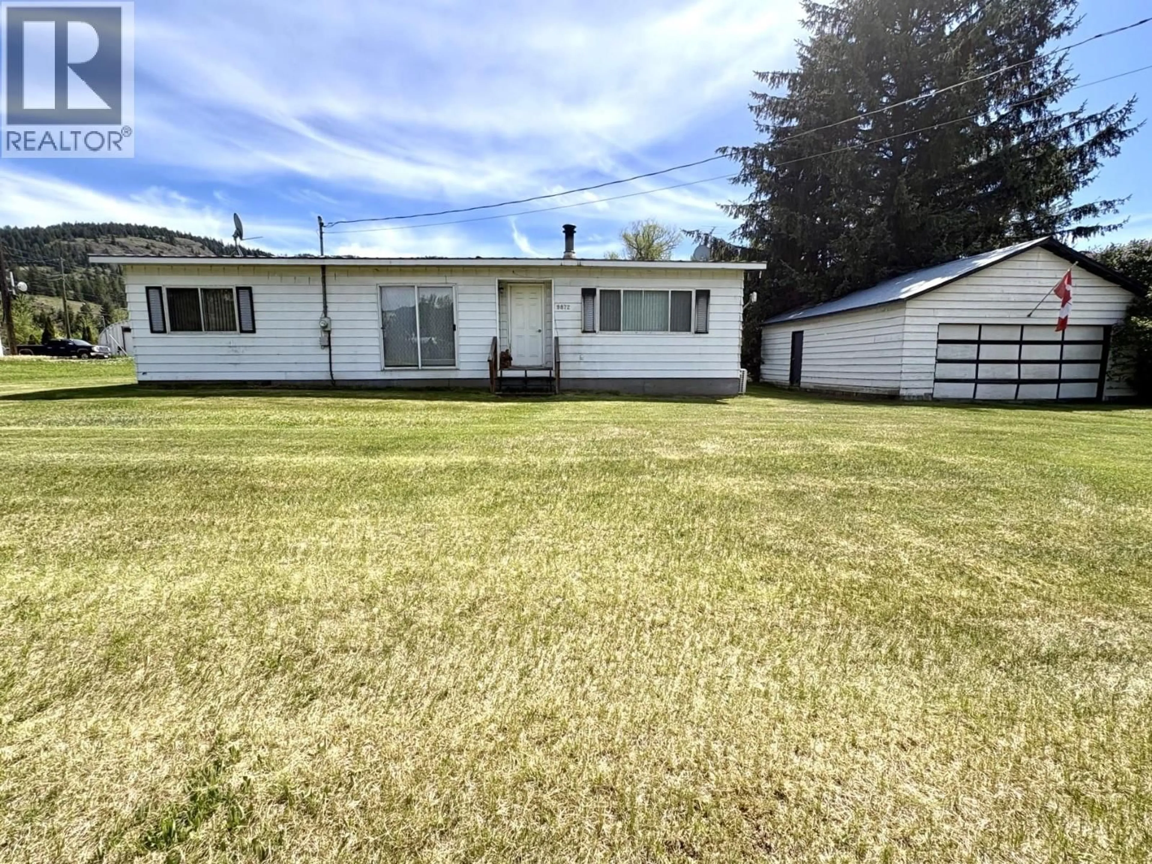 A pic from outside/outdoor area/front of a property/back of a property/a pic from drone, street for 9872 CLEAVELEY STREET, Little Fort British Columbia V0E2C0