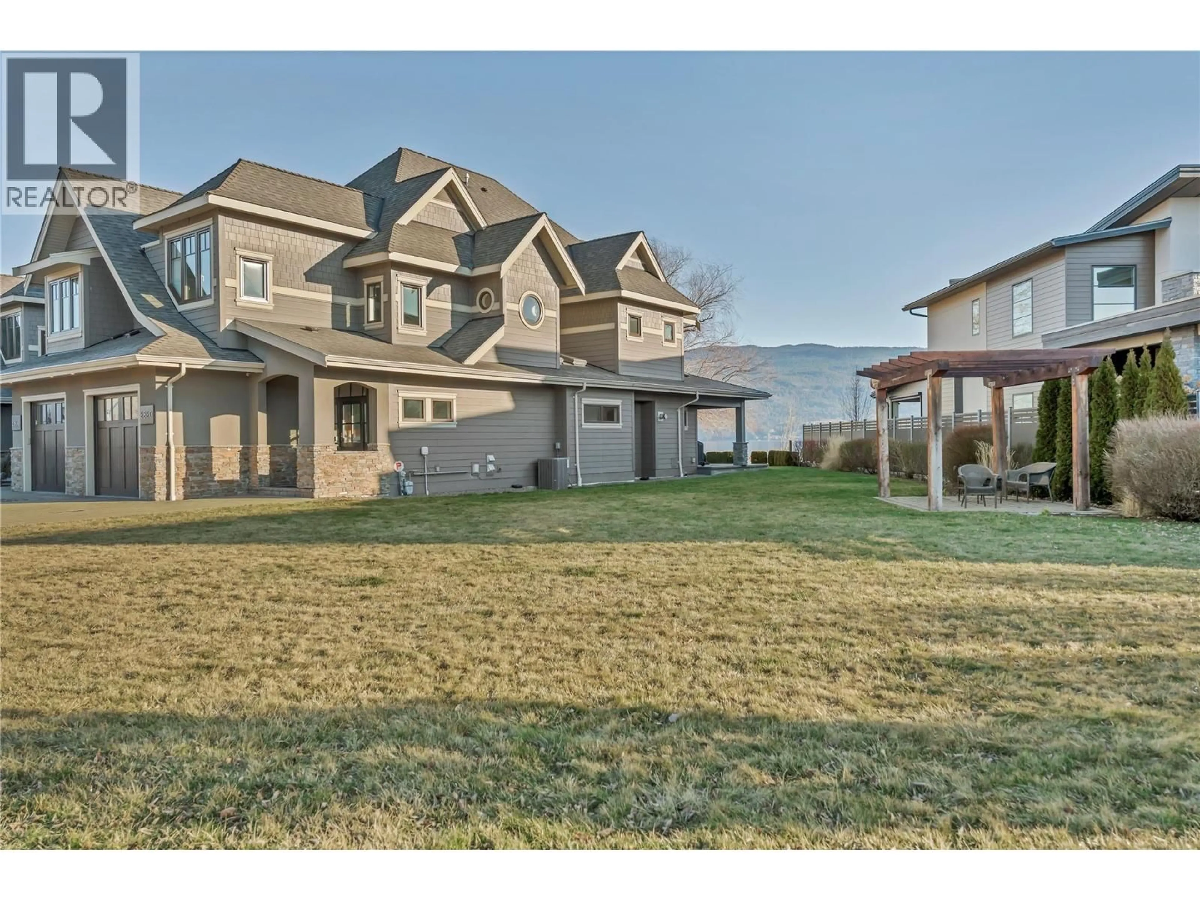 A pic from outside/outdoor area/front of a property/back of a property/a pic from drone, street for 2820 LANDRY CRESCENT, Summerland British Columbia V0H1Z9