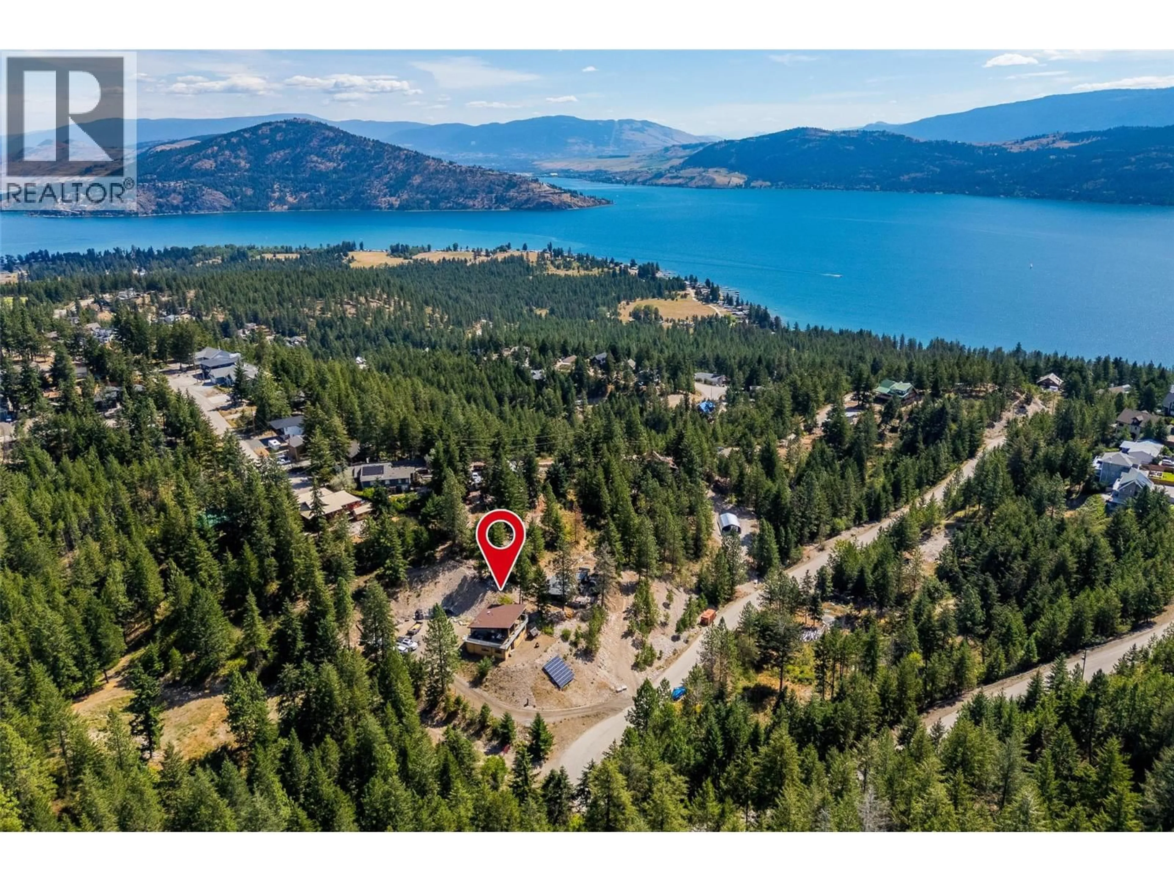 A pic from outside/outdoor area/front of a property/back of a property/a pic from drone, water/lake/river/ocean view for 378 LAKEWOOD ROAD, Vernon British Columbia V1T7Z3