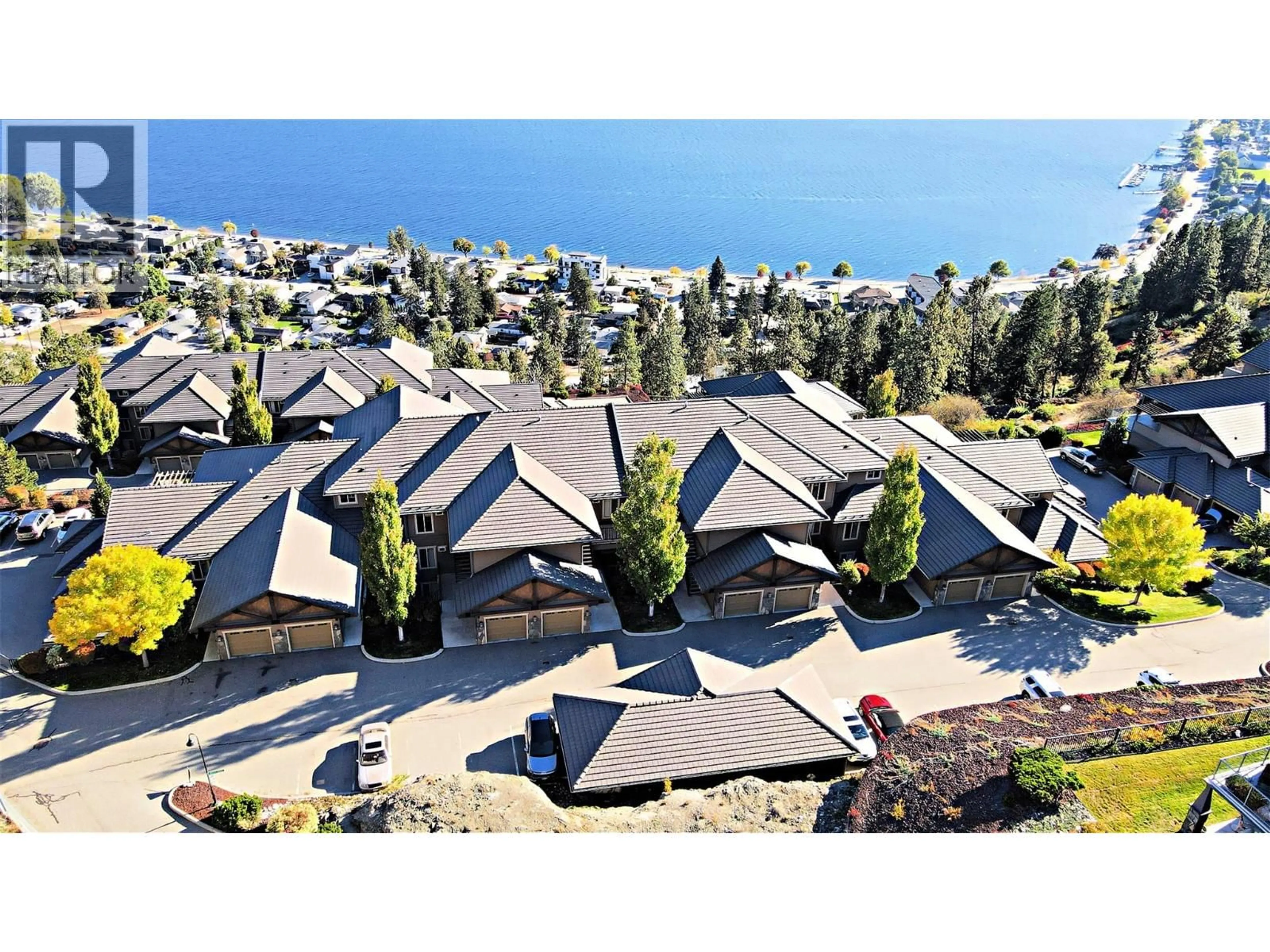 A pic from outside/outdoor area/front of a property/back of a property/a pic from drone, water/lake/river/ocean view for 109 - 4350 PONDEROSA DRIVE, Peachland British Columbia V0H1X5