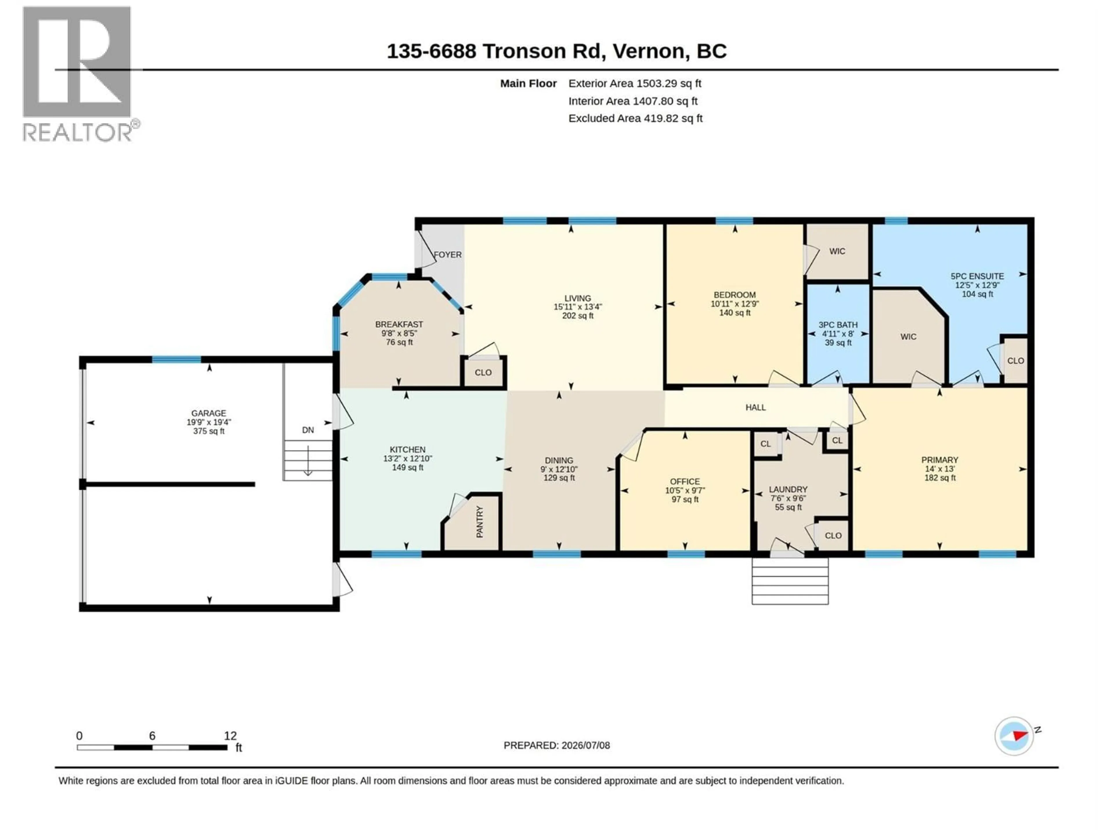 Floor plan for 135 - 6688 TRONSON ROAD, Vernon British Columbia V1H1R9