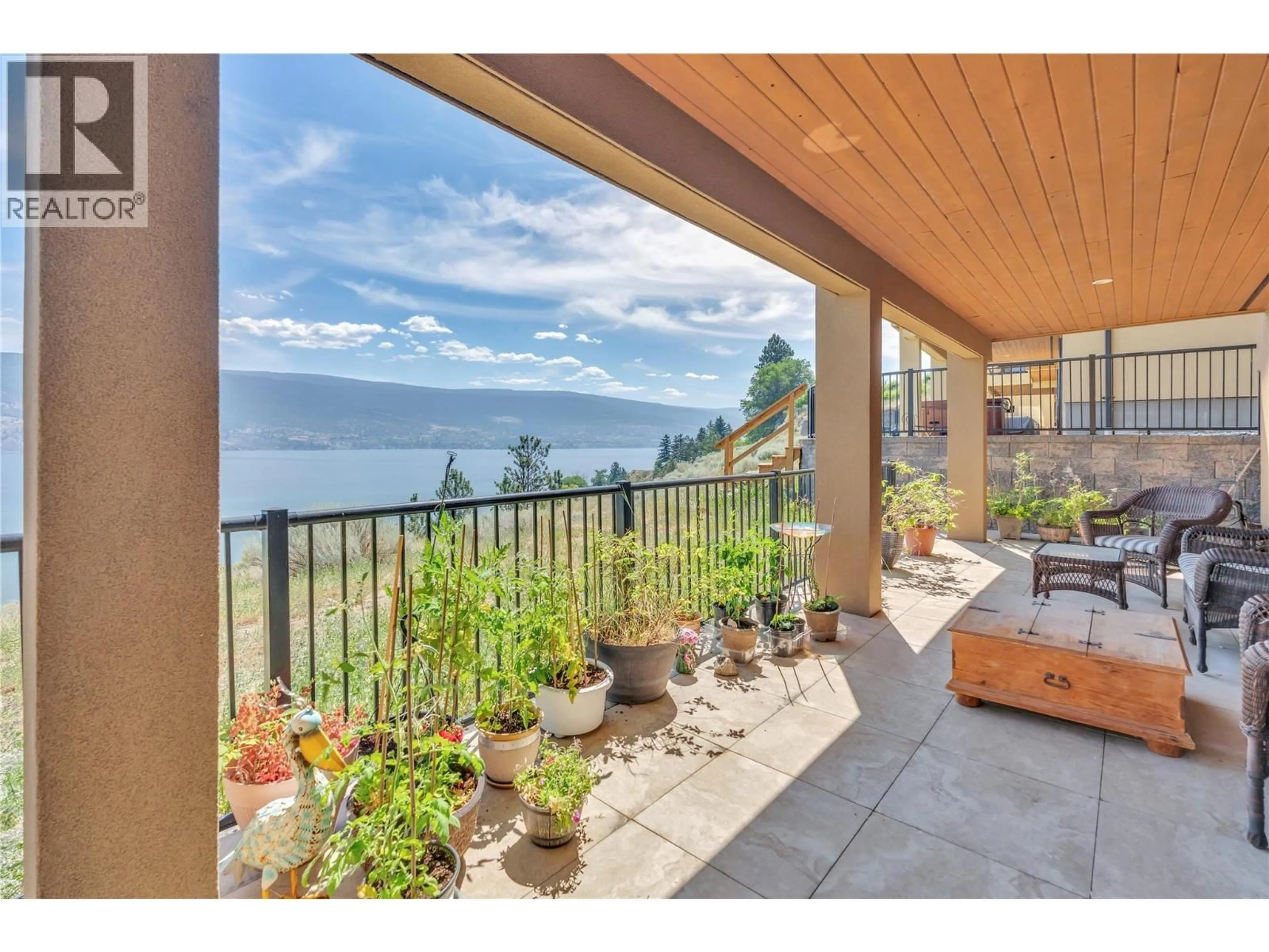 Patio, water/lake/river/ocean view for 205 - 14419 DOWNTON AVENUE, Summerland British Columbia V0H1Z1